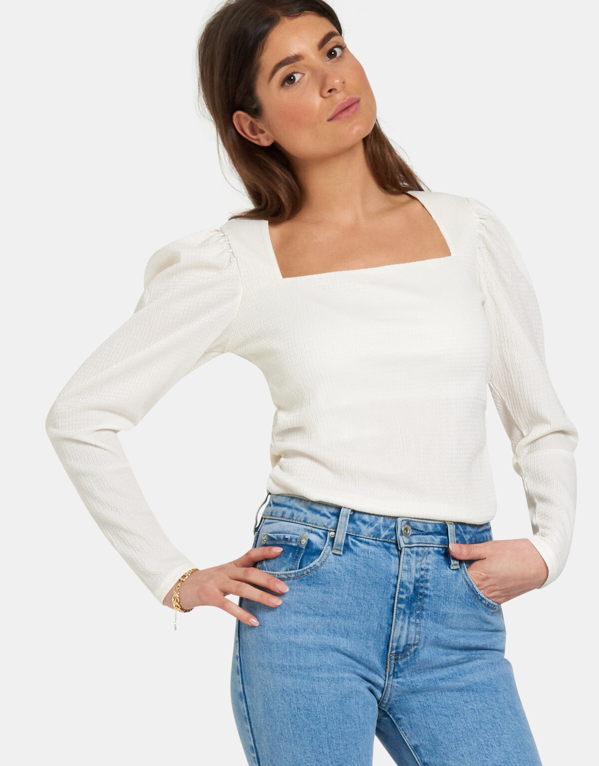 Crinkle Poff Top Eksept