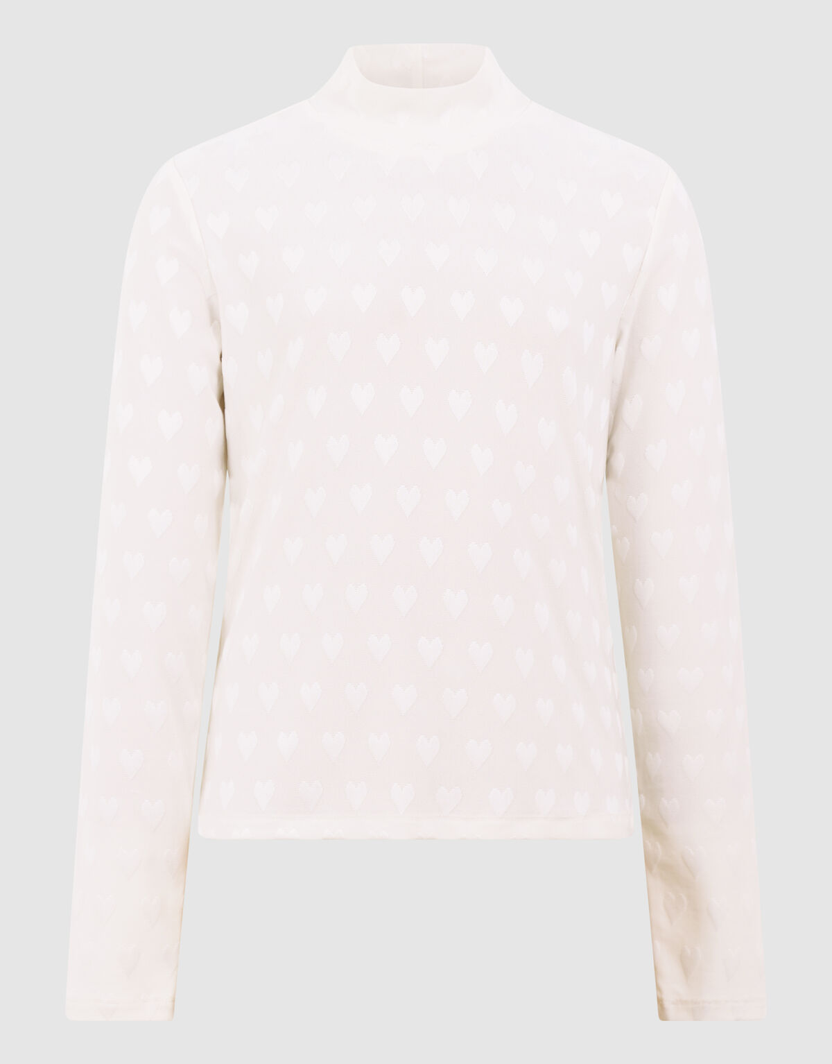 All Over Heart Print Top Gebroken Wit SHOEBY GIRLS