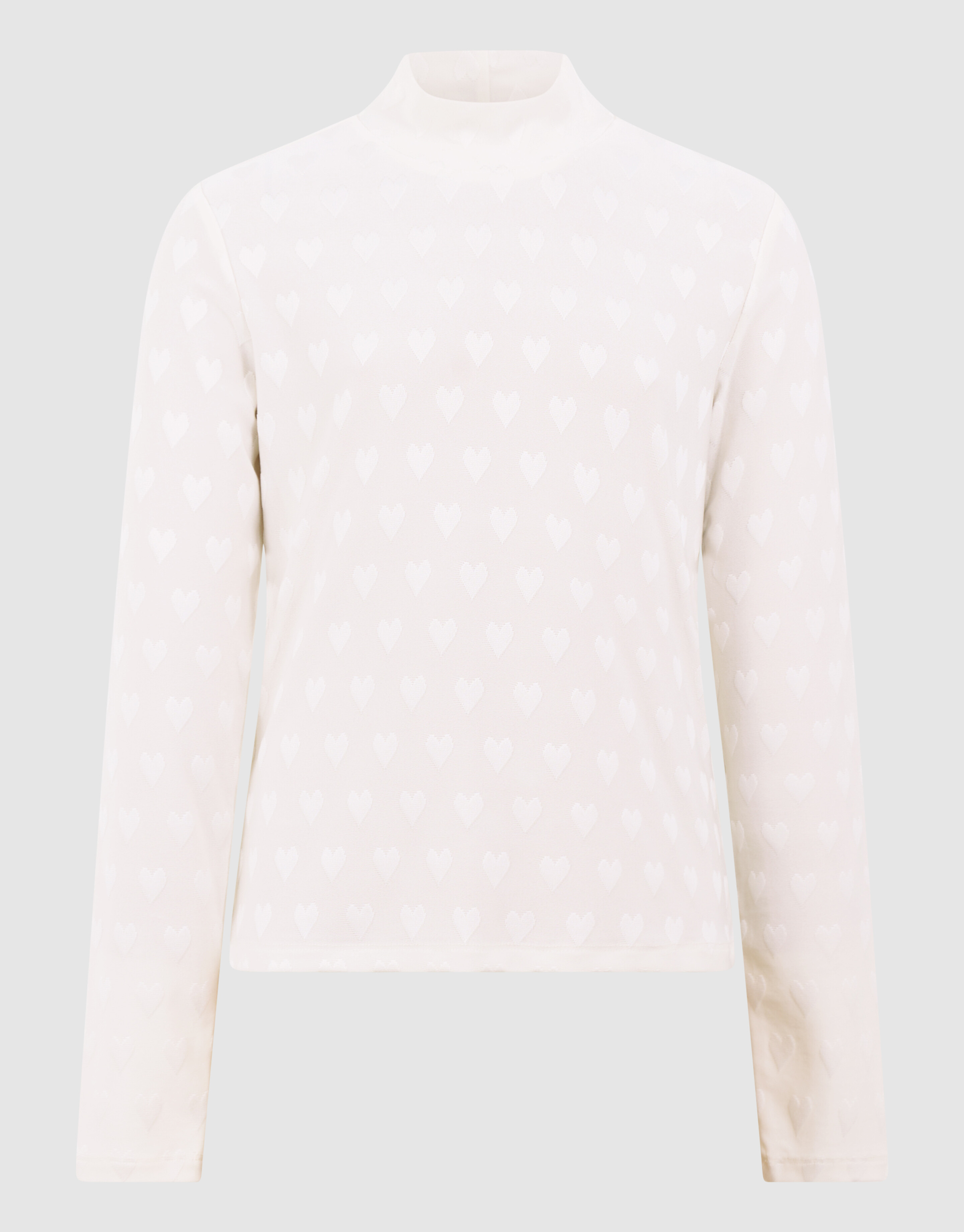All Over Heart Print Top Gebroken Wit SHOEBY GIRLS