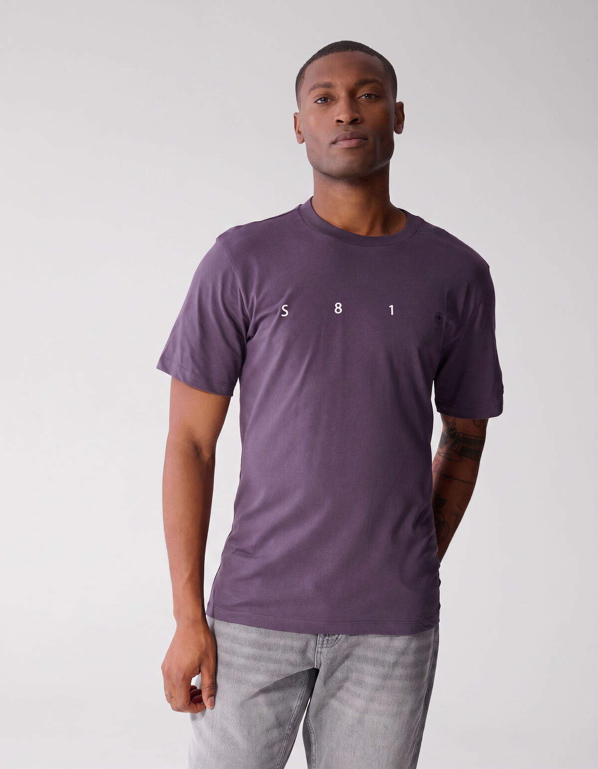 Minimal Artwork T-shirt Paars SHOEBY MEN