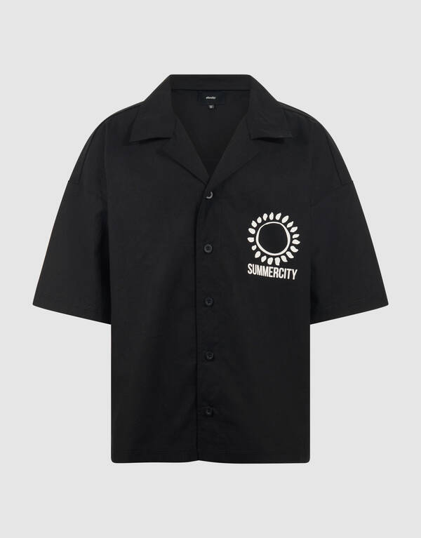 Linnen Artwork Overshirt Zwart SHOEBY BOYS