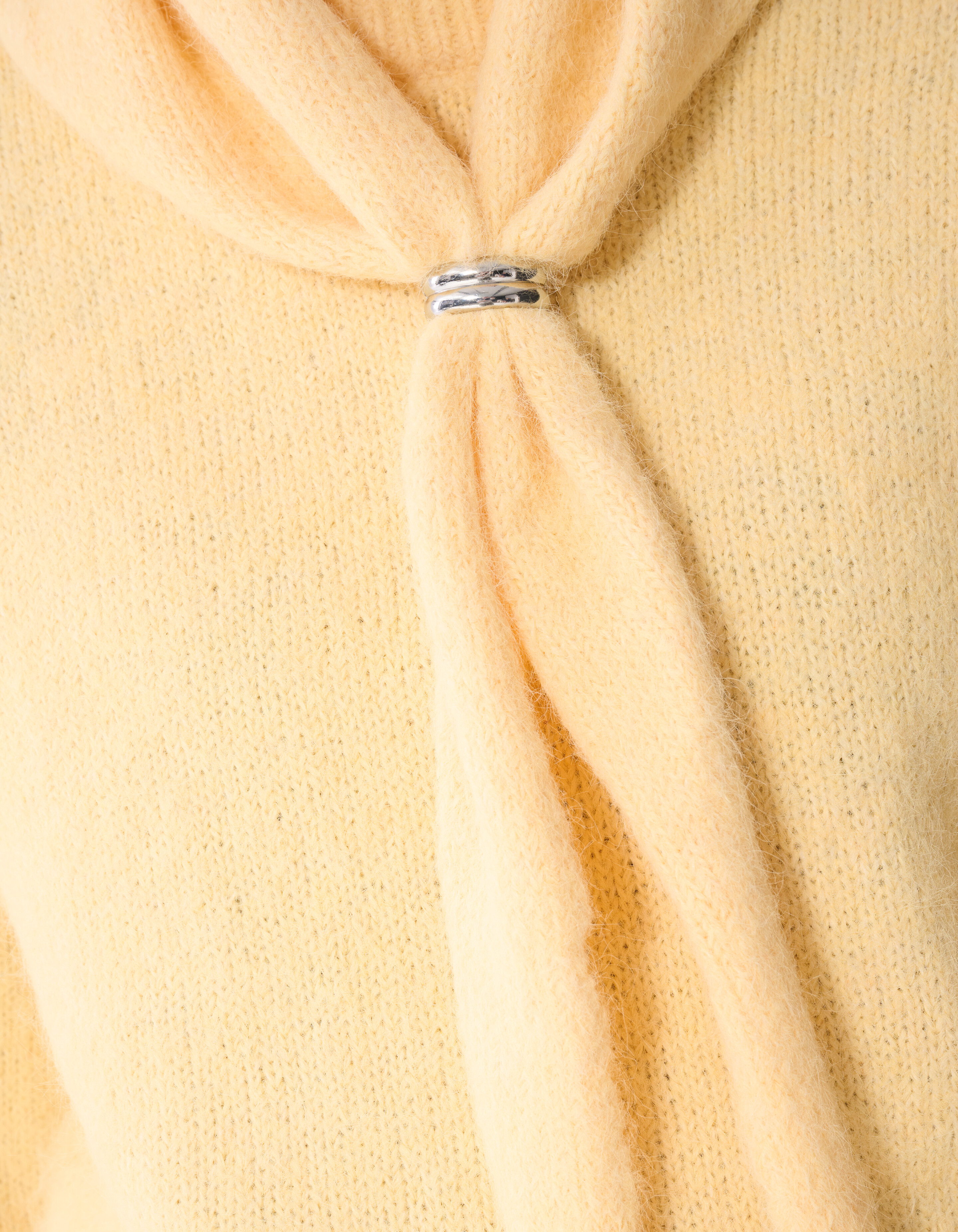 Fluffy Scarf Gebreide Trui Geel SHOEBY WOMEN