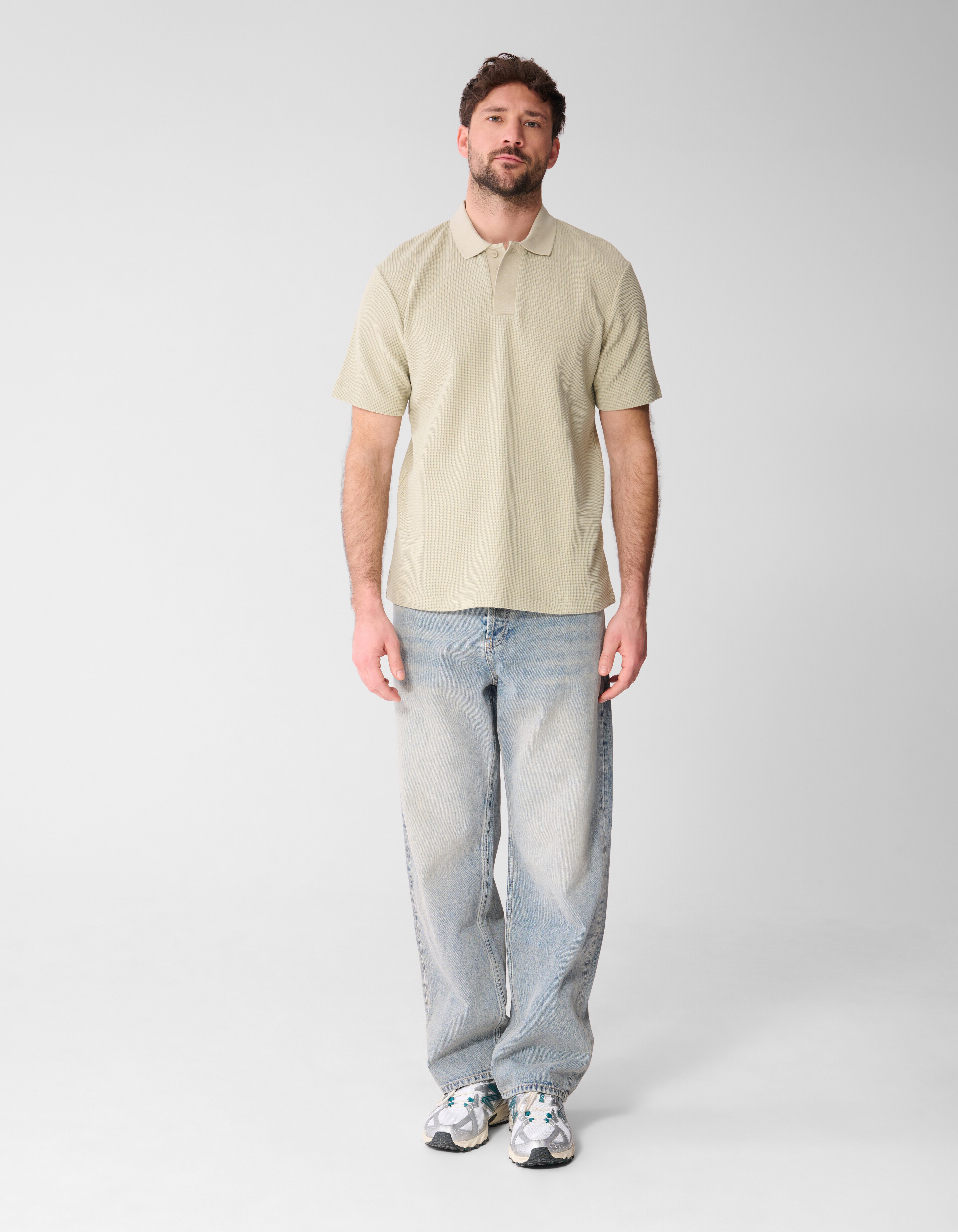 Waffle Polo Lichtgroen SHOEBY MEN