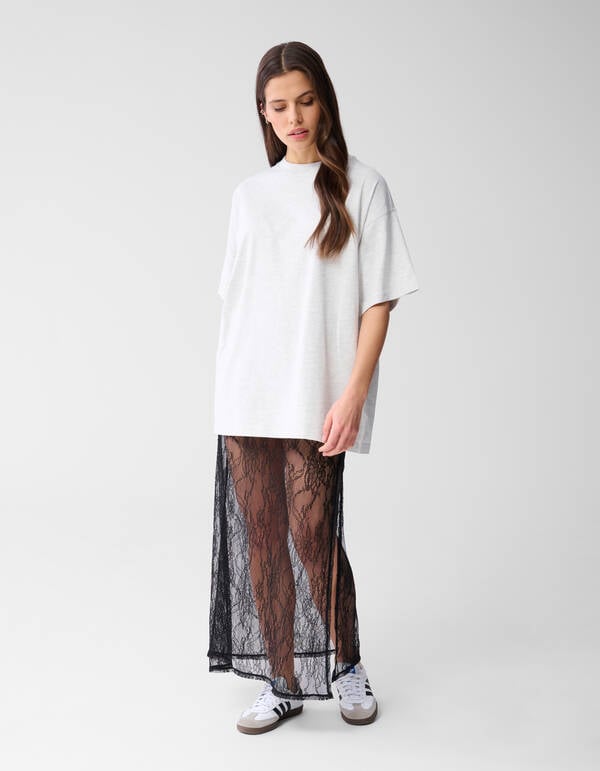 Oversized T-shirt Lichtgrijs By Monica SHOEBY WOMEN