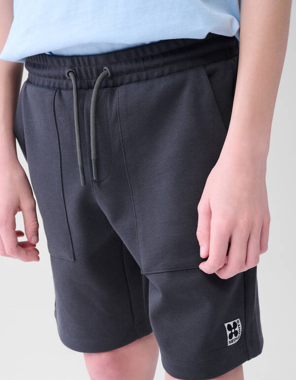 Pique Label Short Donkergrijs SHOEBY BOYS