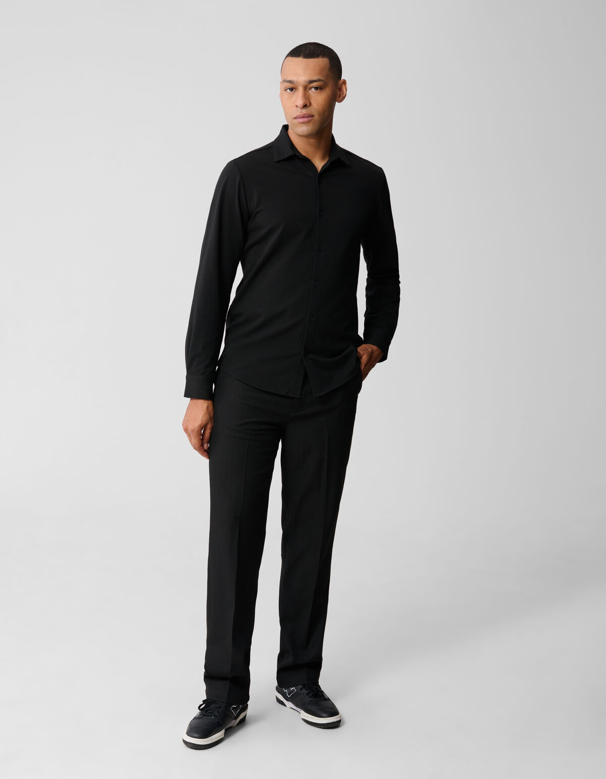 Jersey Overhemd Zwart SHOEBY MEN