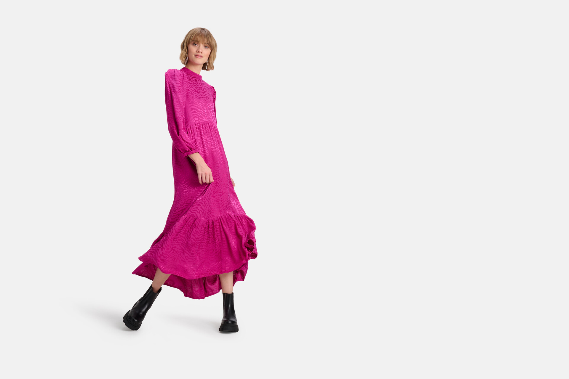 Jacquard Maxi Jurk Roze SHOEBY WOMEN