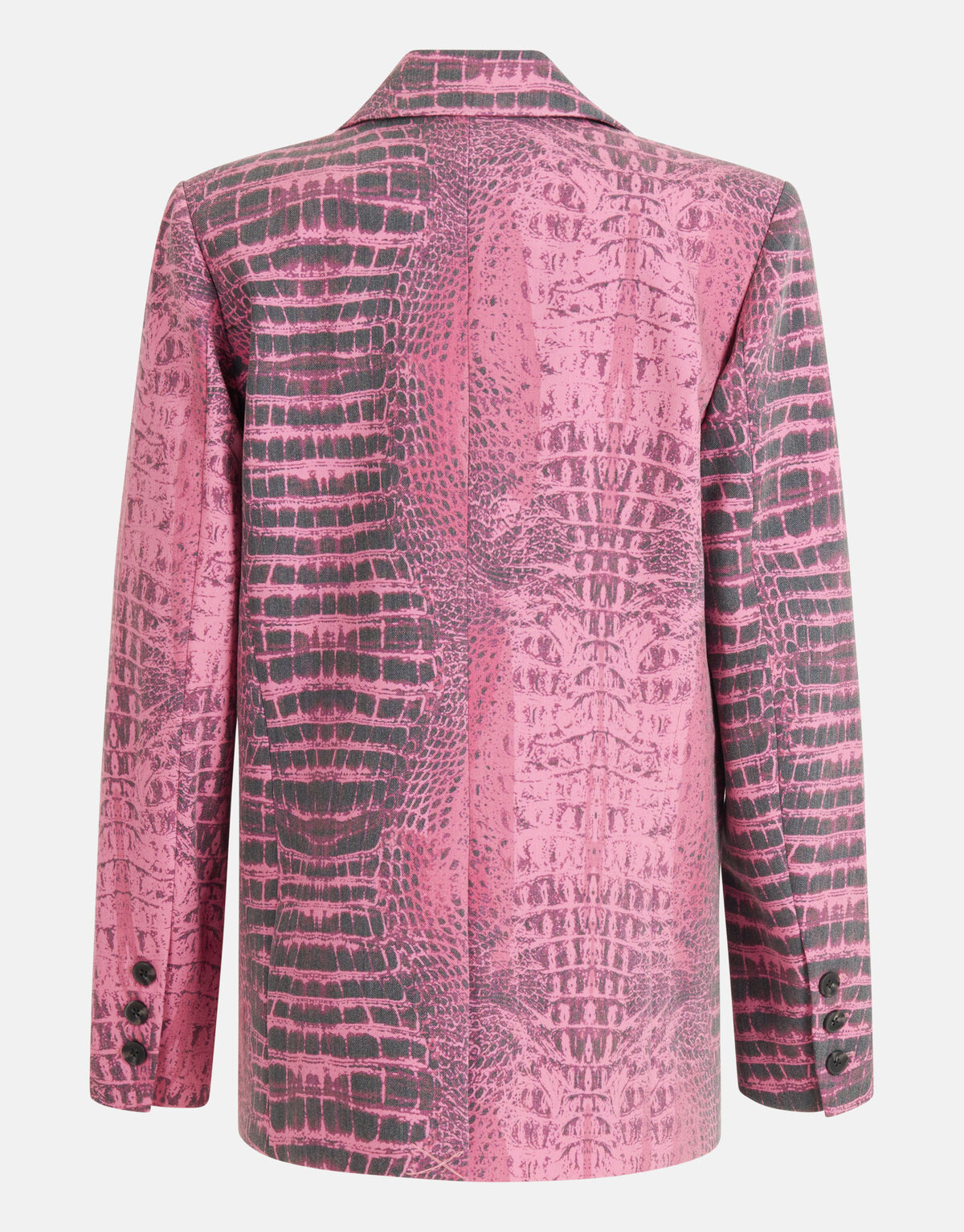 Oversized Croco Print Blazer Roze SHOEBY WOMEN