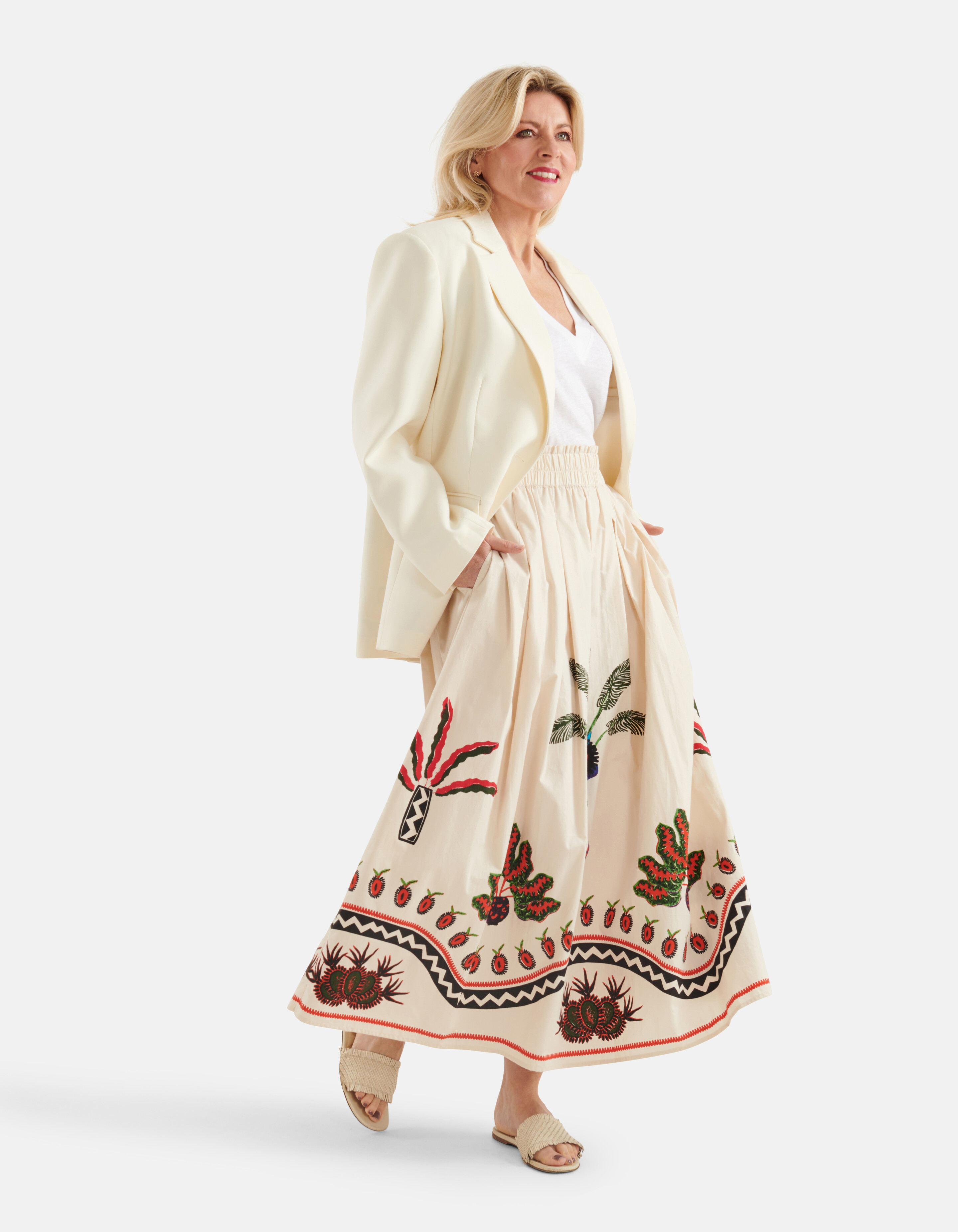 Printed Rok Gebroken Wit SHOEBY WOMEN