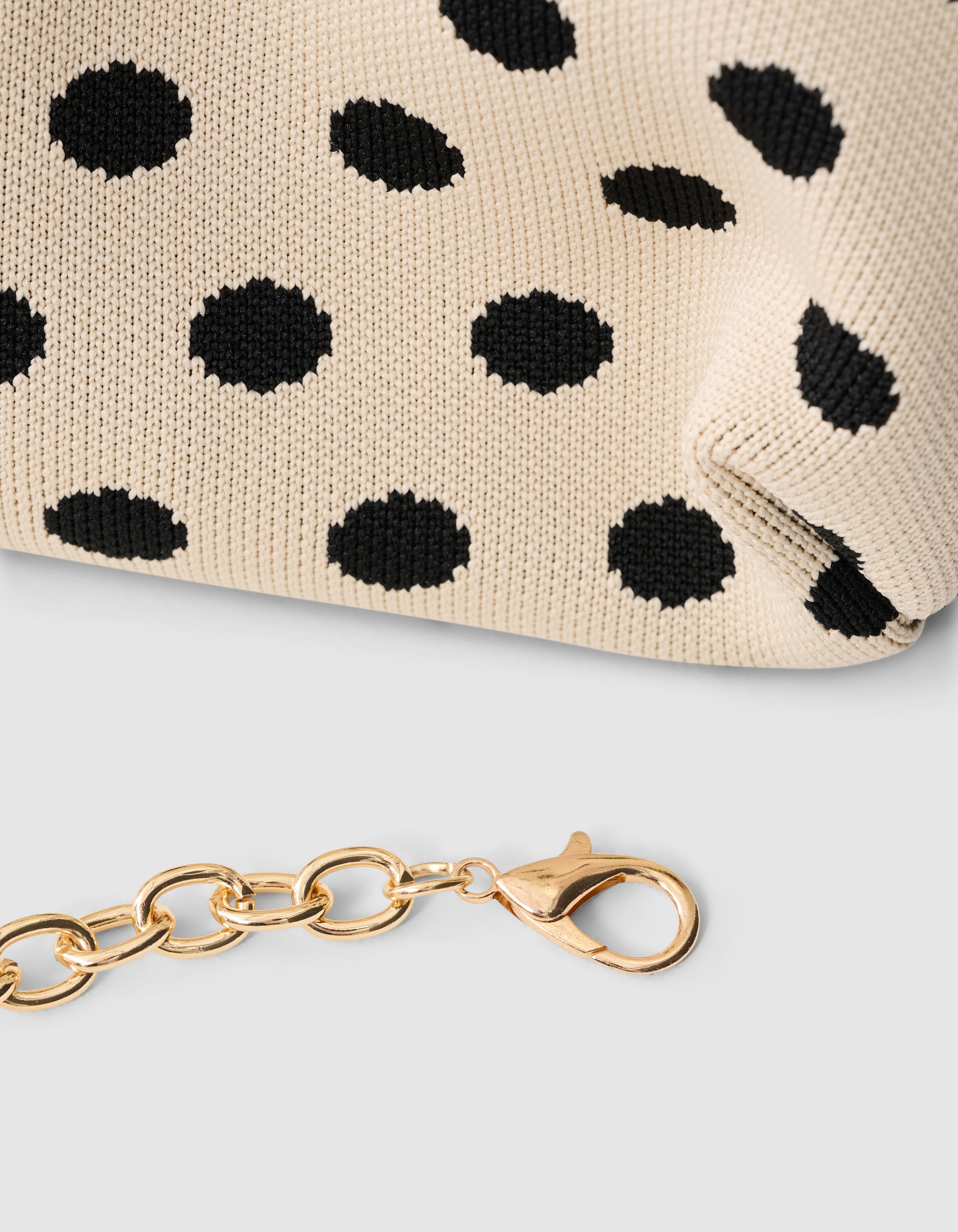 Knitted Dot Clutch Gebroken Wit SHOEBY ACCESSOIRES