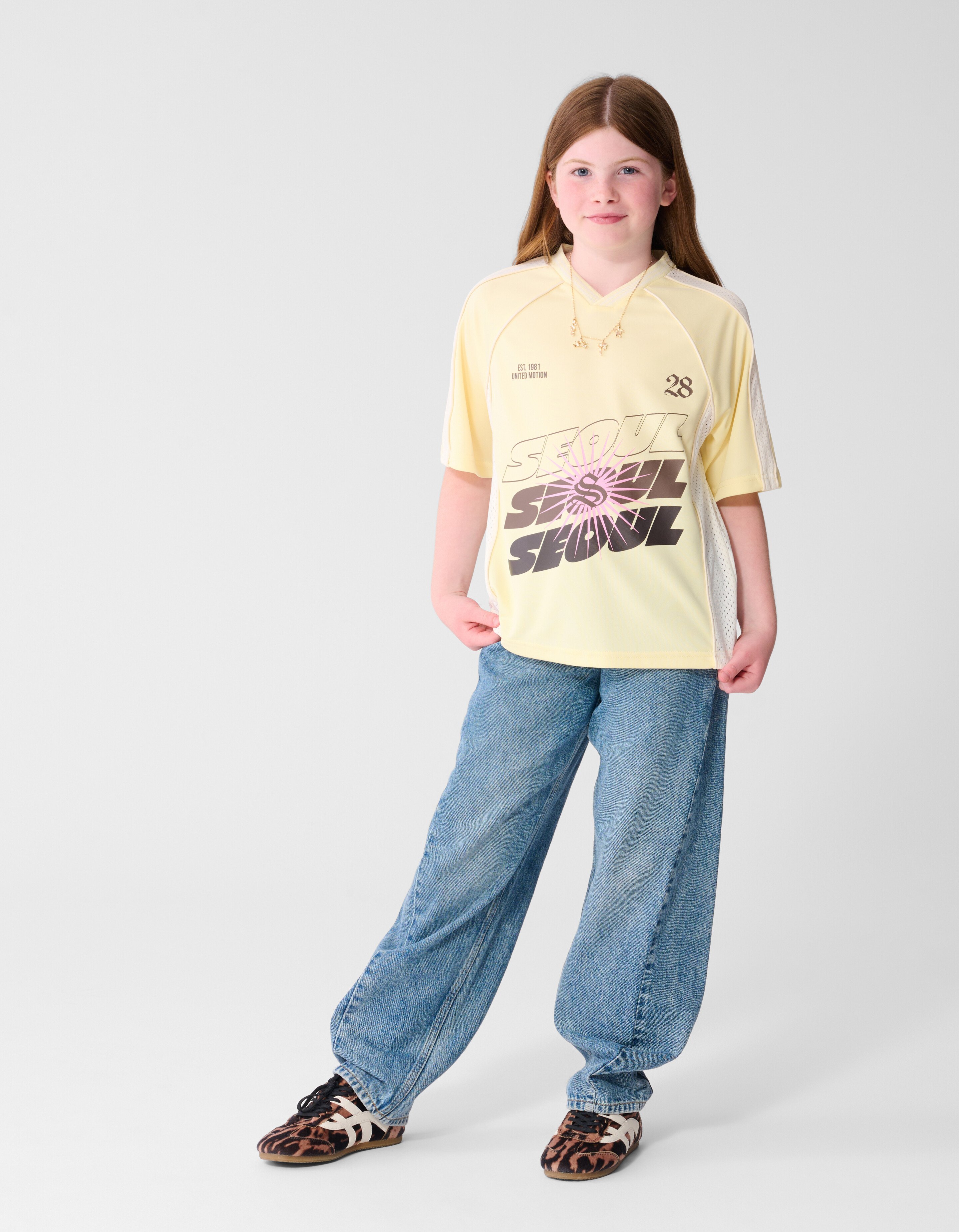 Seoul Baseball T-shirt Lichtgeel SHOEBY GIRLS