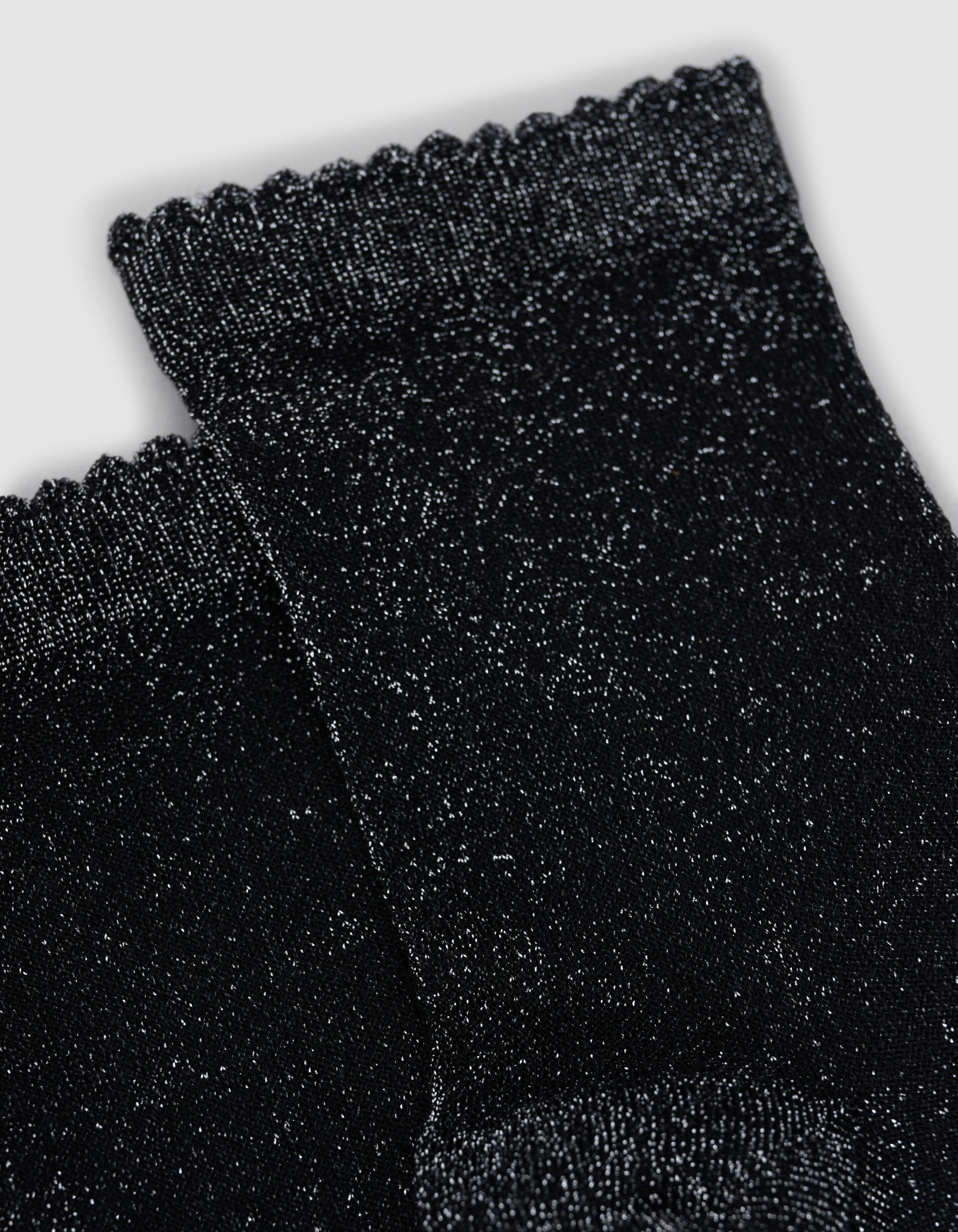 Glitter Sokken Zwart/Zilver SHOEBY ACCESSOIRES