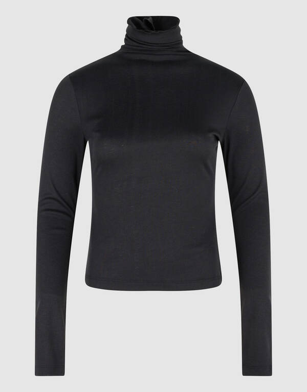 Col Neck Longsleeve Zwart SHOEBY WOMEN