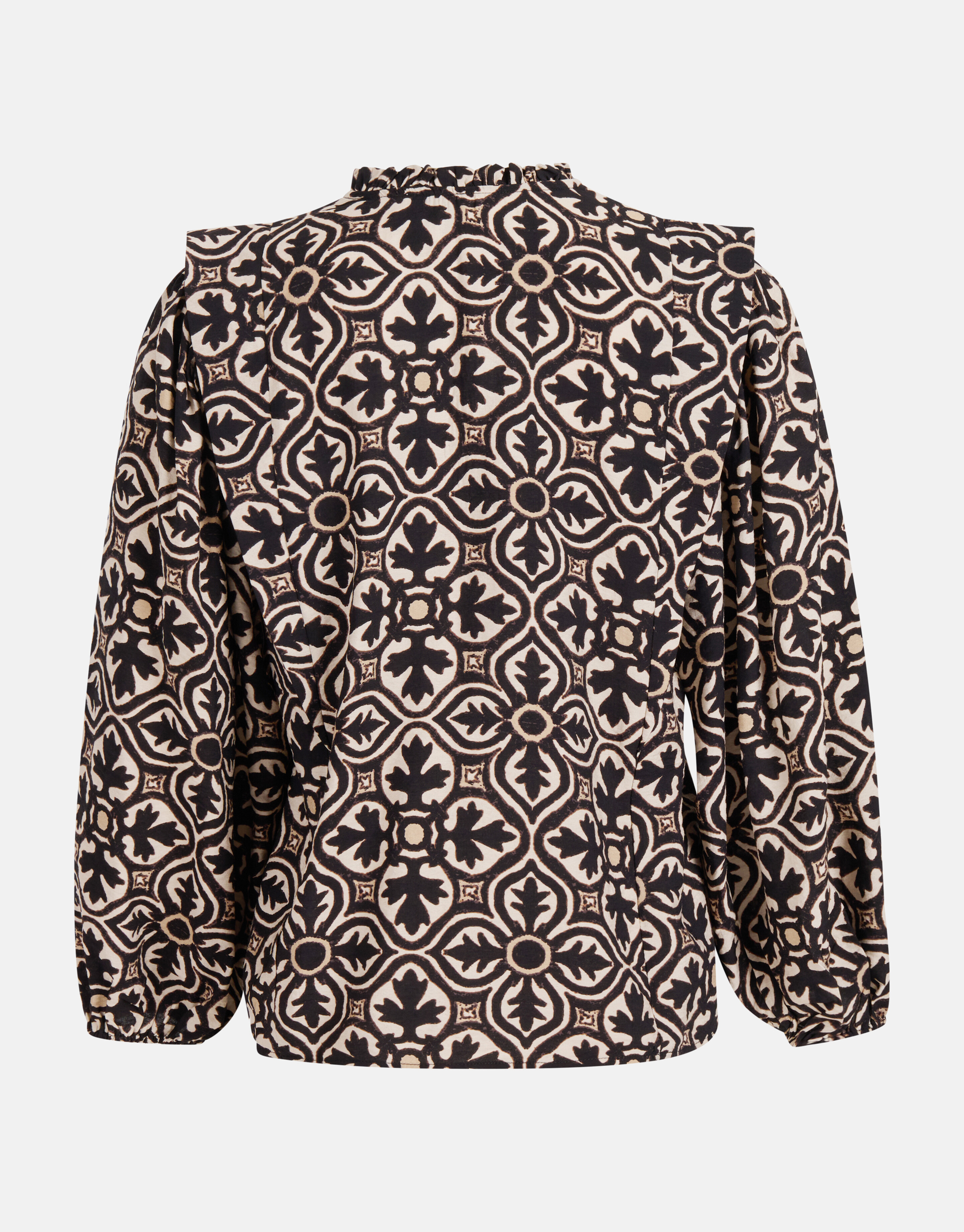 Printed Blouse Zwart/Gebroken Wit SHOEBY WOMEN
