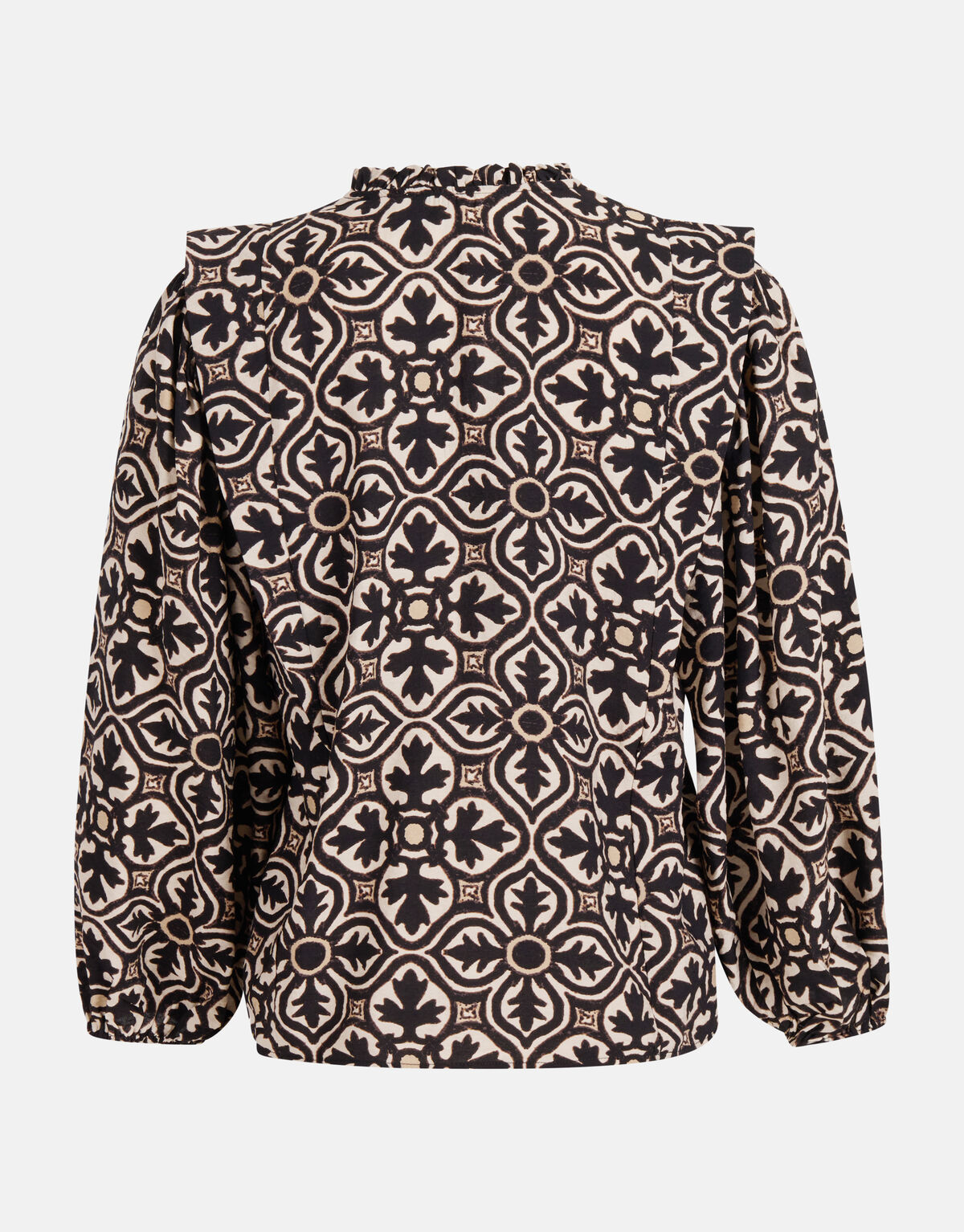 Printed Blouse Zwart/Gebroken Wit SHOEBY WOMEN