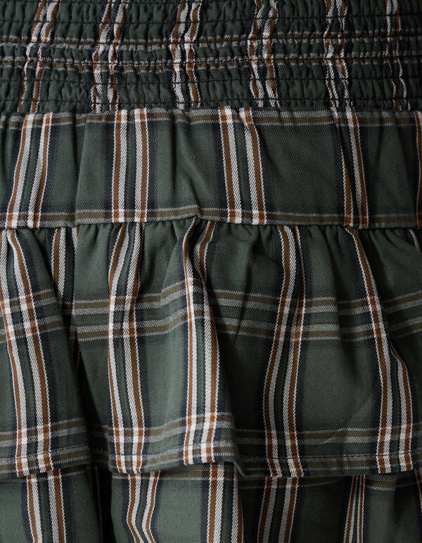 Check Ruffle Rok Groen SHOEBY GIRLS