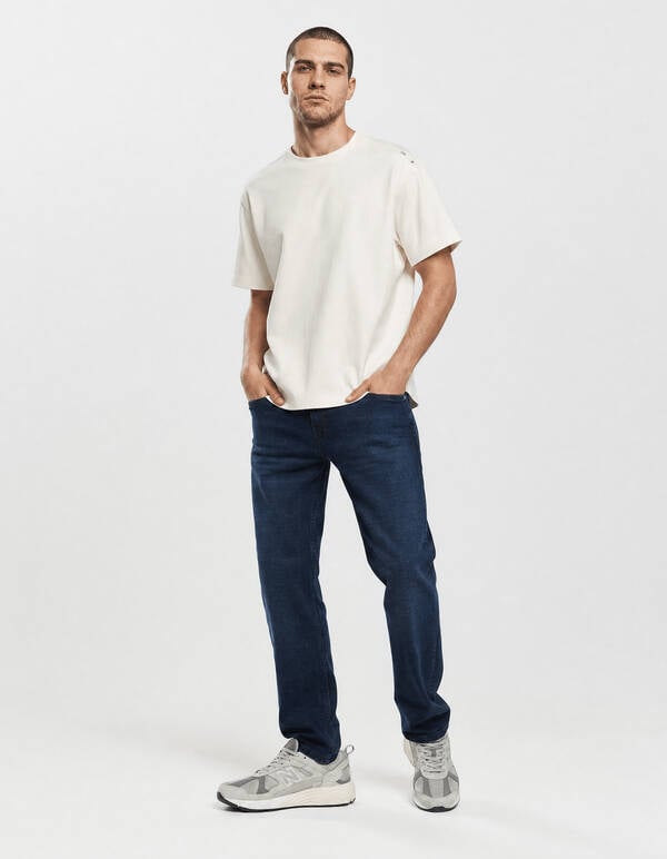 Basis Label T-shirt Gebroken Wit SHOEBY MEN