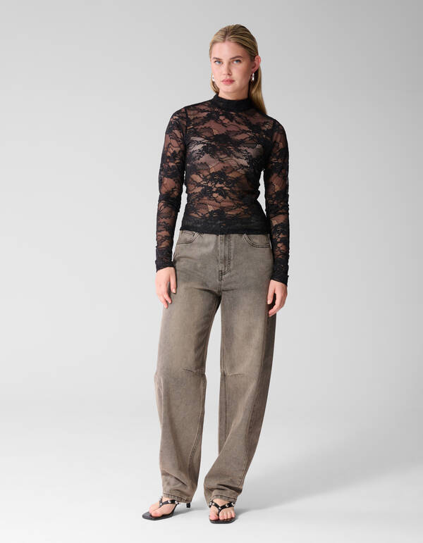Kanten Top Zwart SHOEBY WOMEN