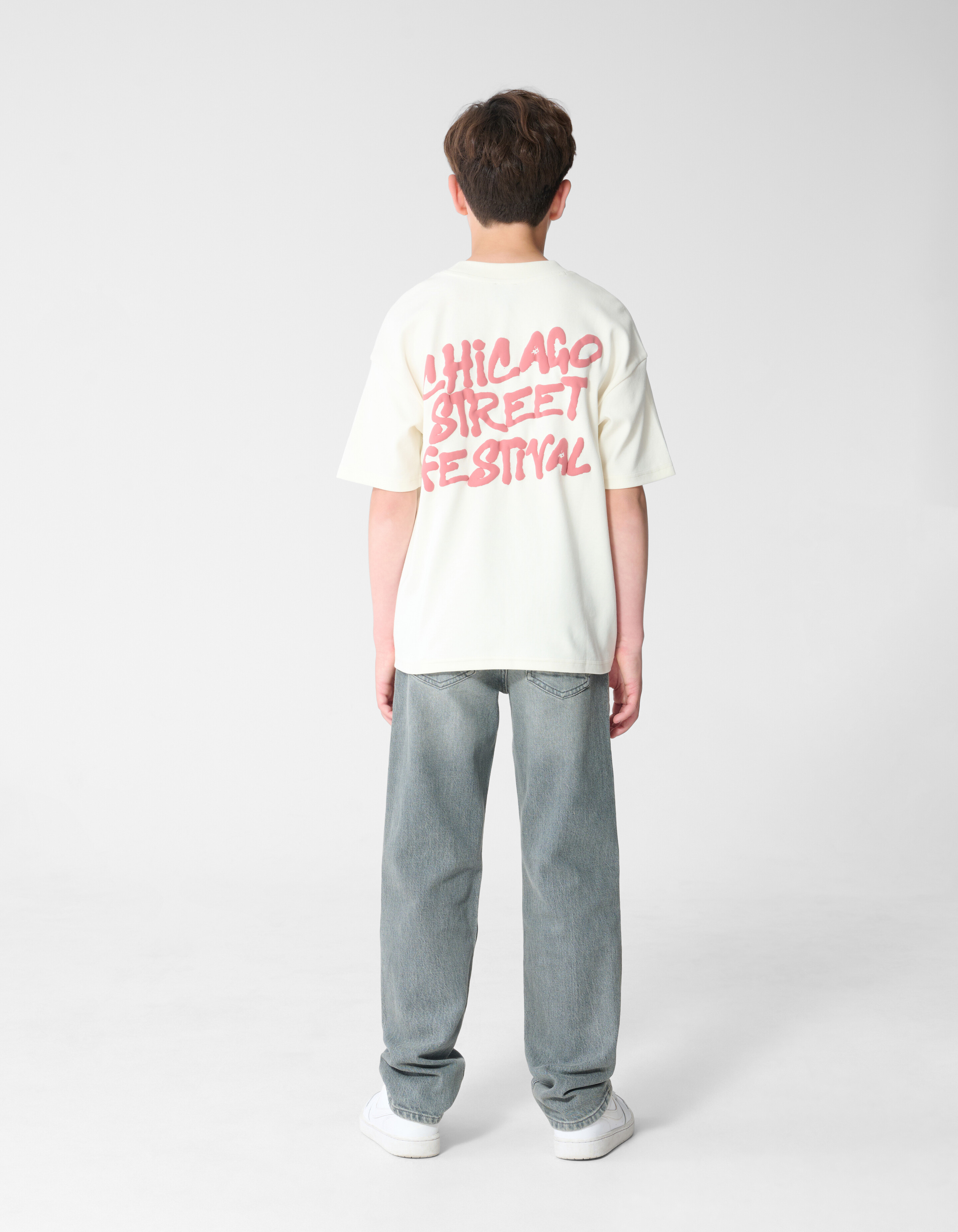 Festival Artwork T-shirt Gebroken Wit SHOEBY BOYS
