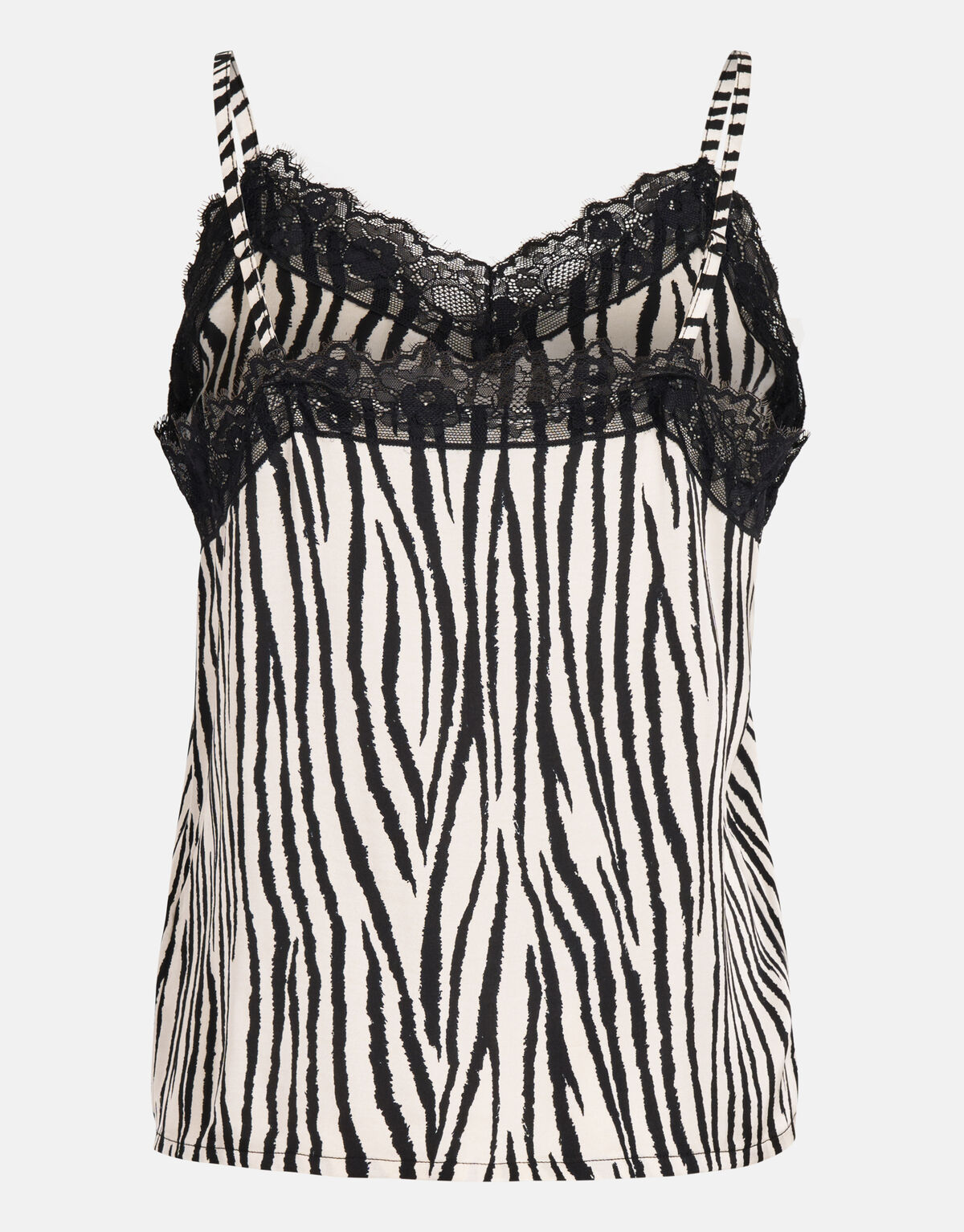 Zebra Printed Singlet Zwart/Wit SHOEBY WOMEN