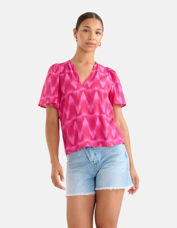 Grafische Print Top Roze SHOEBY WOMEN