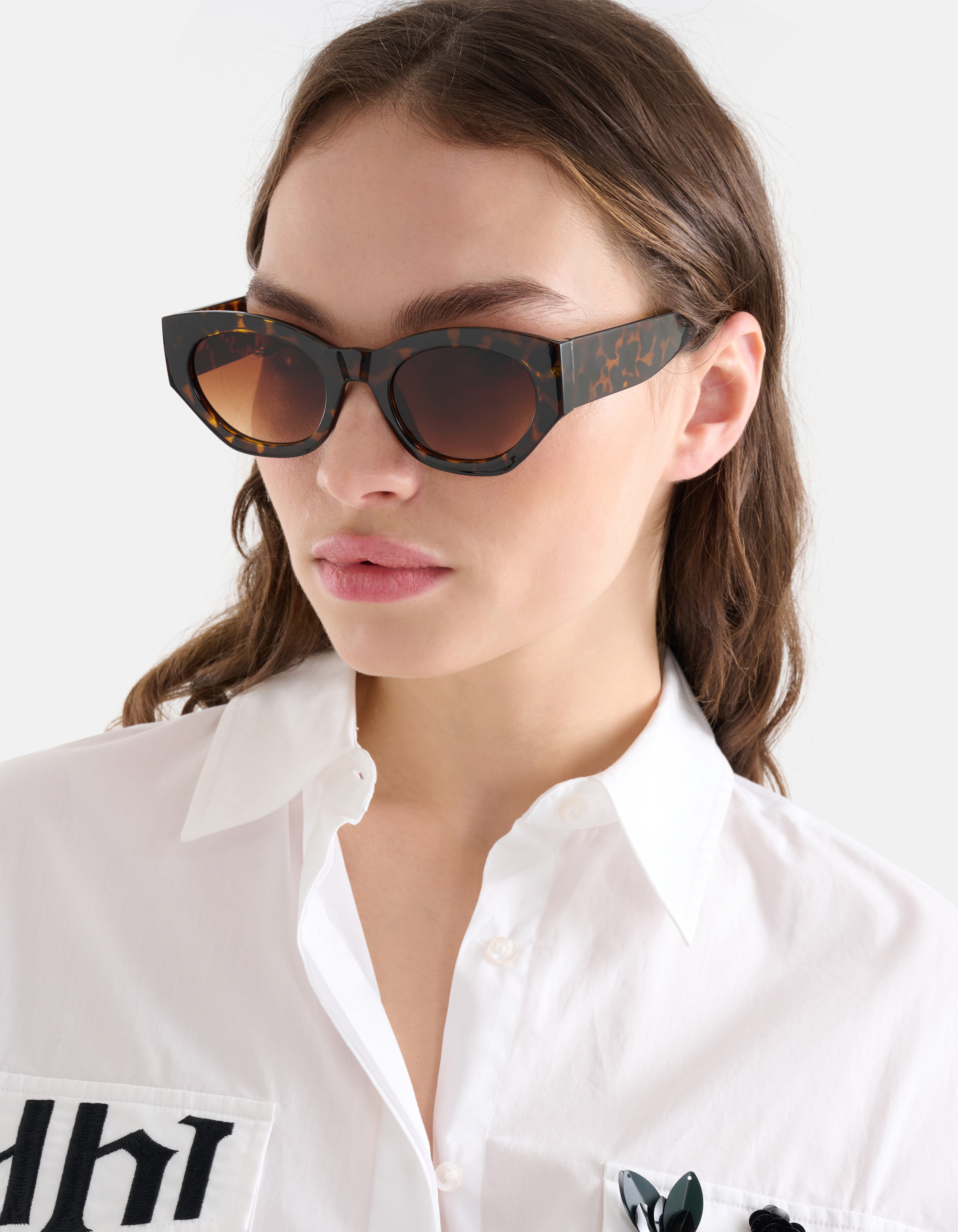 Wijde Tortoise Zonnebril Bruin SHOEBY ACCESSOIRES