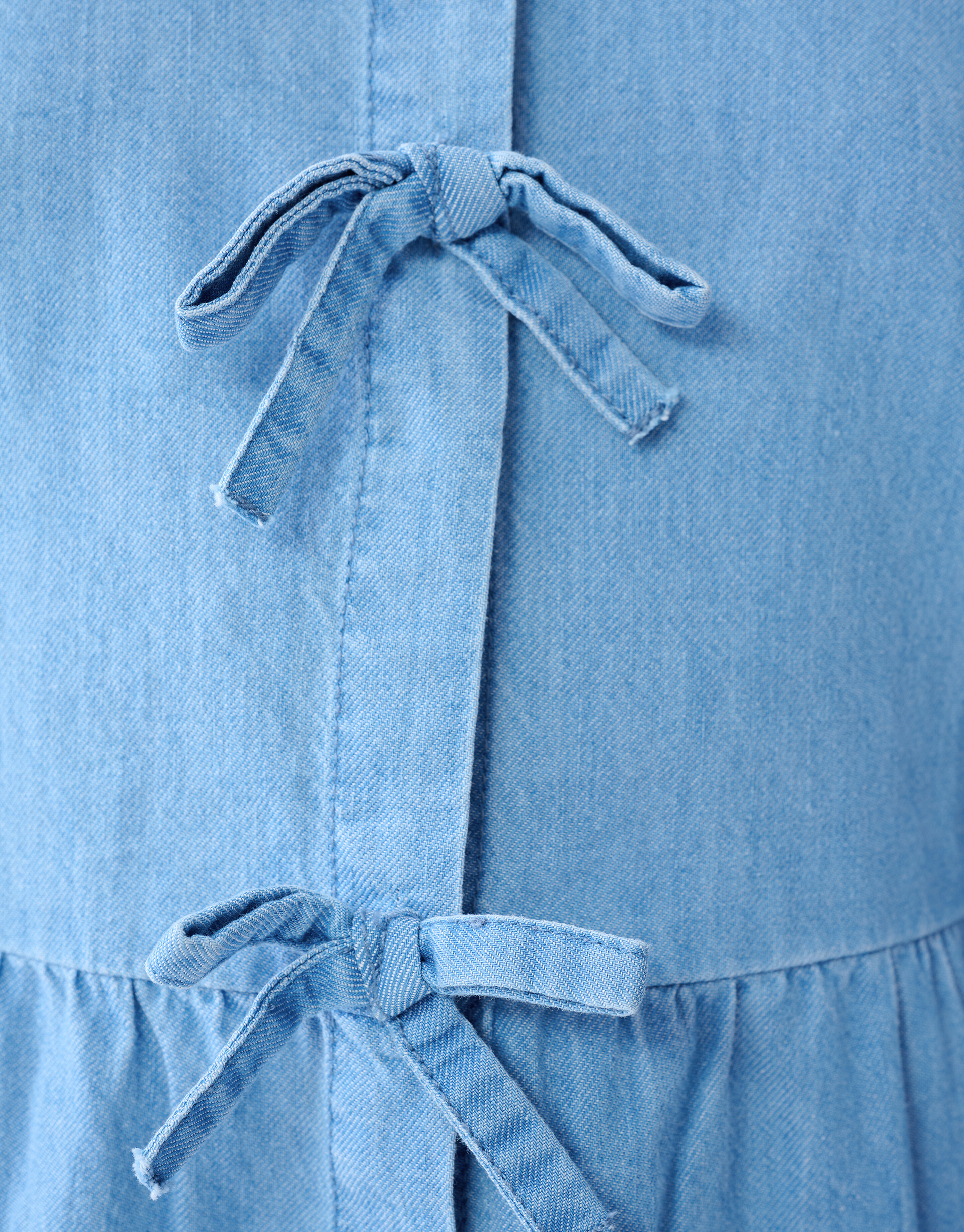 Denim Bow Blouse Blauw SHOEBY GIRLS