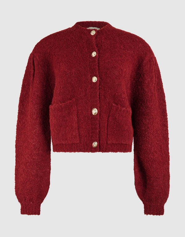 Teddy Knit Vest Donkerrood SHOEBY WOMEN