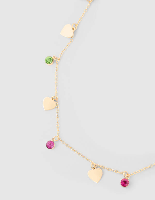 Heart Strass Ketting Goud SHOEBY ACCESSOIRES