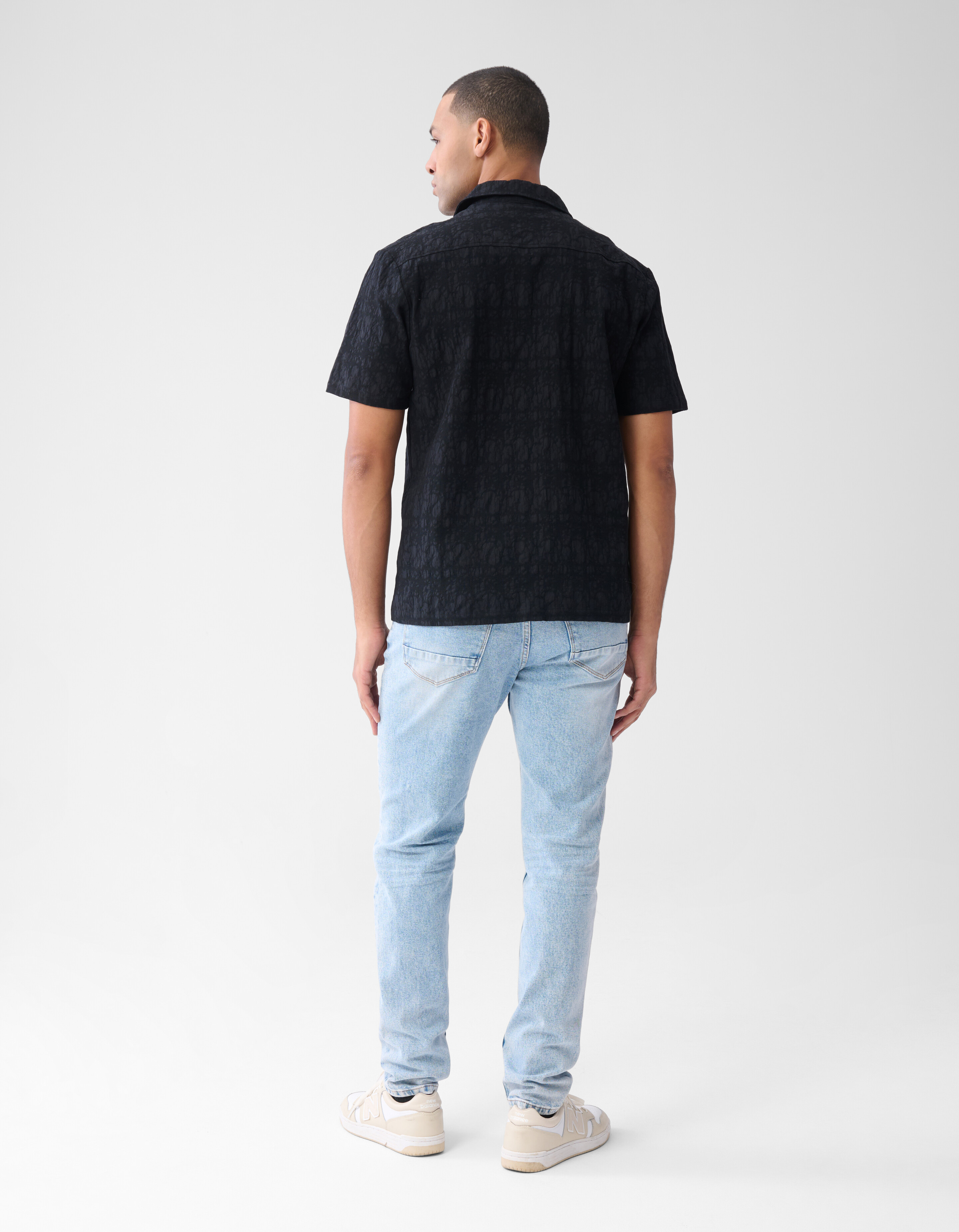 Structuur Shirt Donkerblauw SHOEBY MEN
