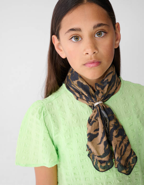 Crinkle Peplum Top Lichtgroen SHOEBY GIRLS