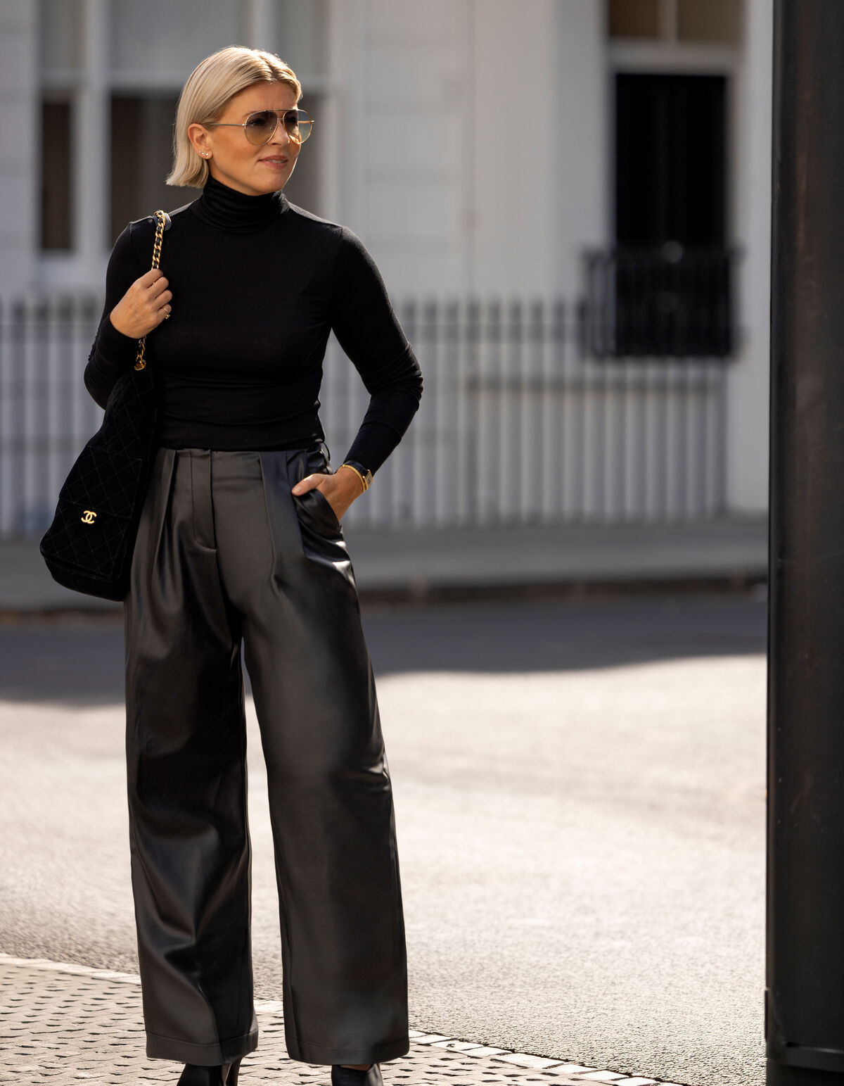 Vegan Leren Barrel Fit Broek Zwart By Lonneke SHOEBY WOMEN