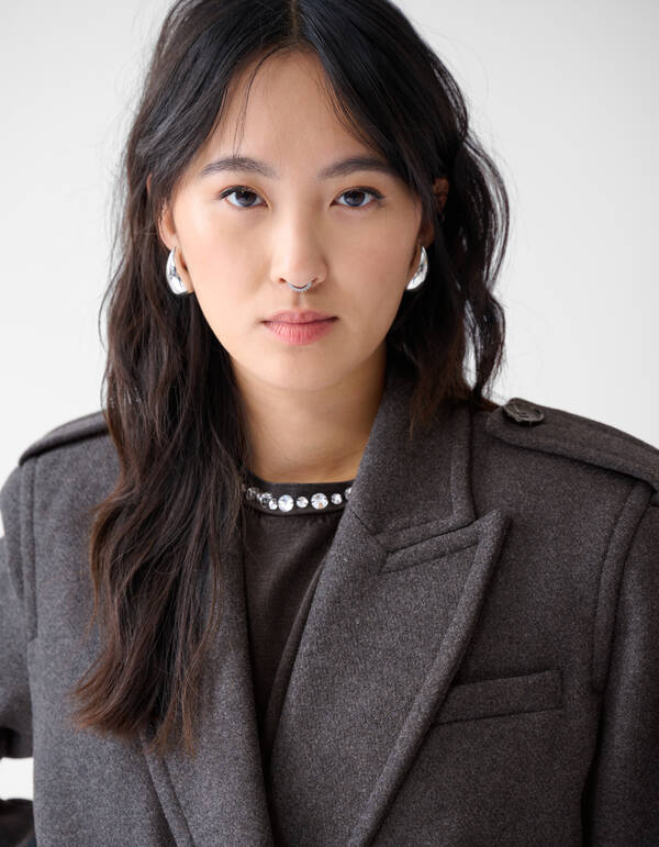 Lange Trenchcoat Donkergrijs SHOEBY WOMEN