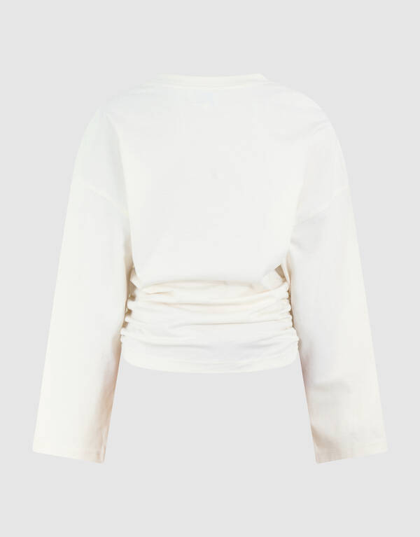 Gathered Longsleeve Gebroken Wit SHOEBY GIRLS
