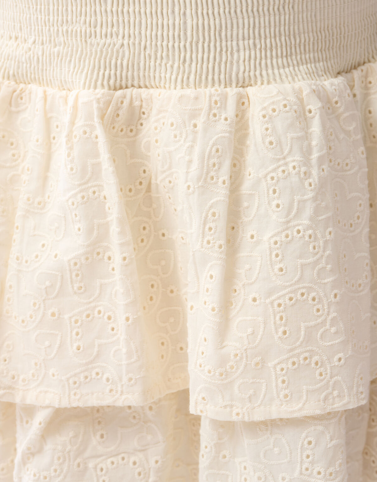 Embroidery Ruffle Rok Gebroken Wit SHOEBY GIRLS