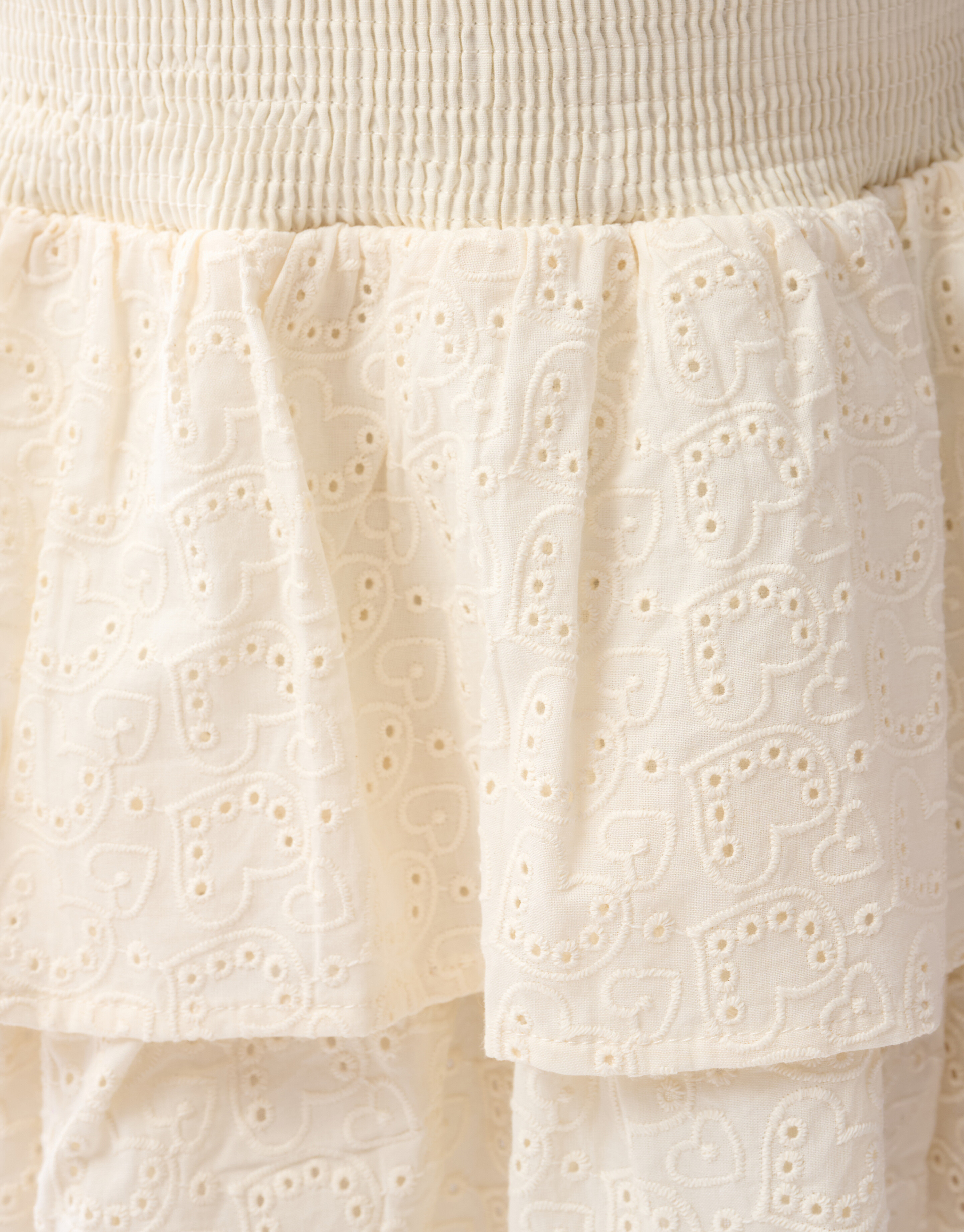 Embroidery Ruffle Rok Gebroken Wit SHOEBY GIRLS