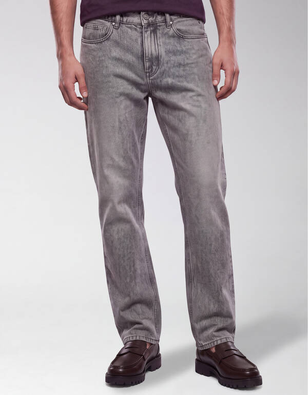 Modern Straight Fit Jeans Dirty Wash Grijs L32 SHOEBY MEN