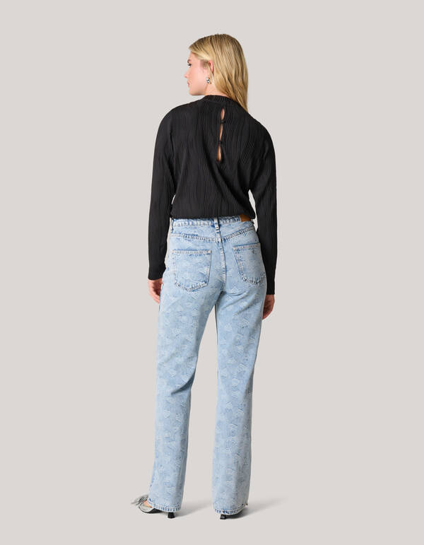 Swirl Crinkle Top Zwart SHOEBY WOMEN