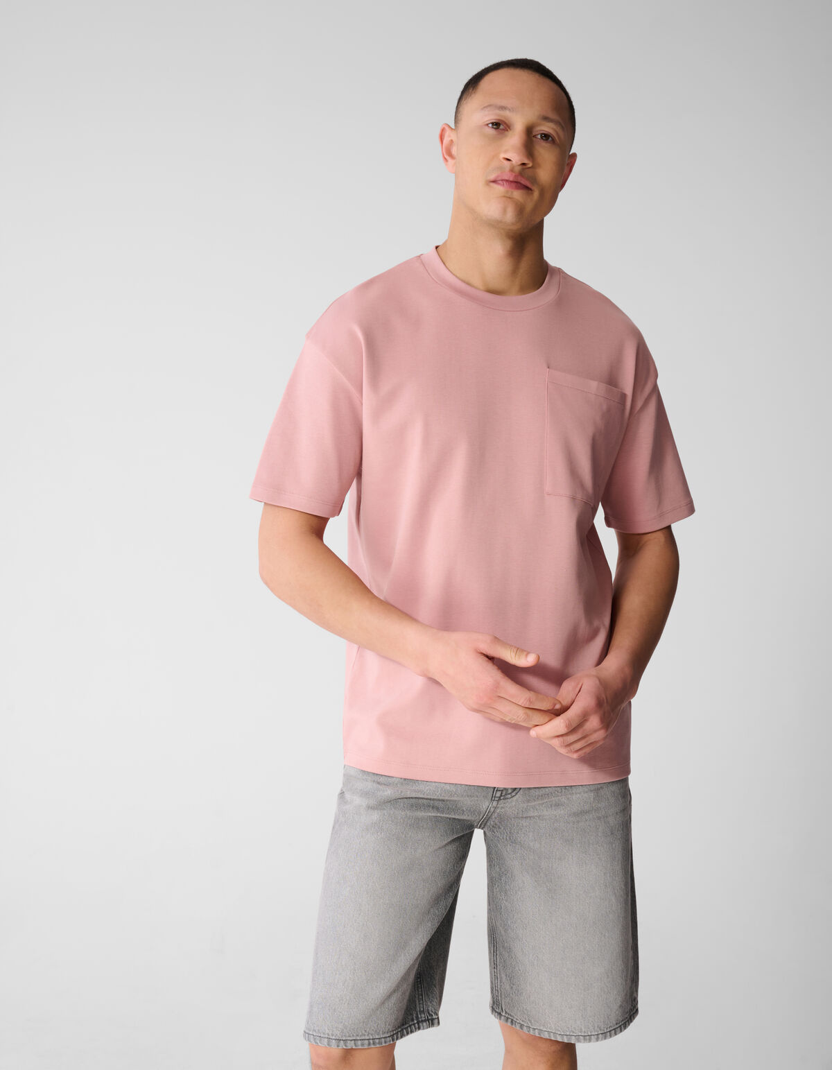 Logo Pocket T-shirt Roze SHOEBY MEN