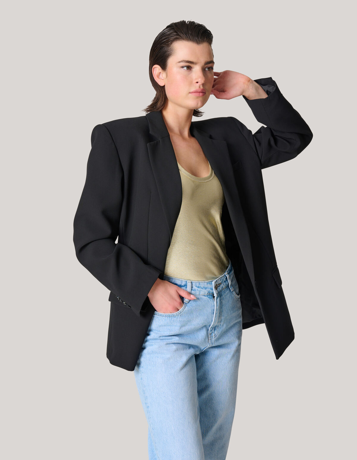 Metallic Rib Top Goud SHOEBY WOMEN