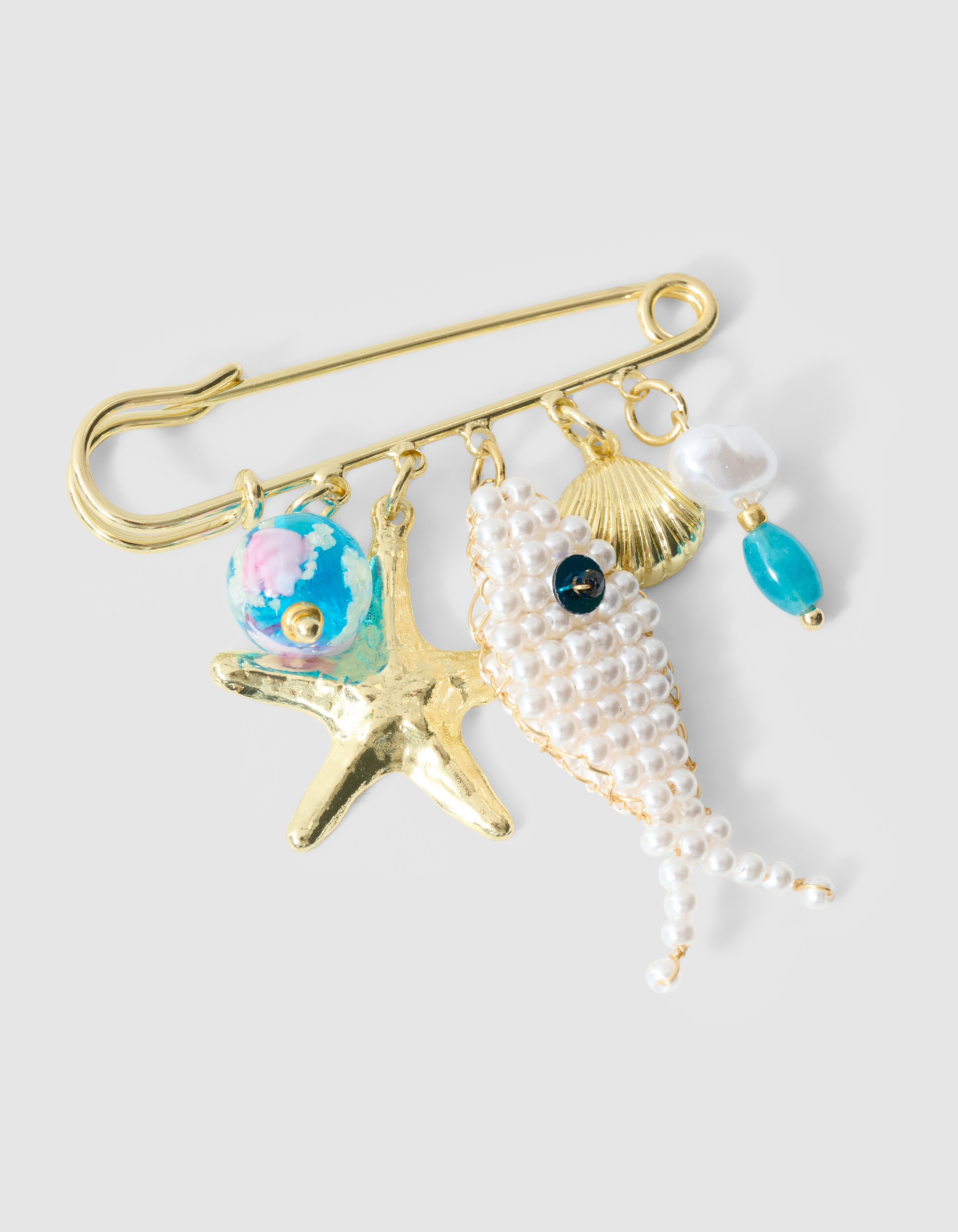 Pin Fish Broche Gebroken Wit SHOEBY ACCESSOIRES