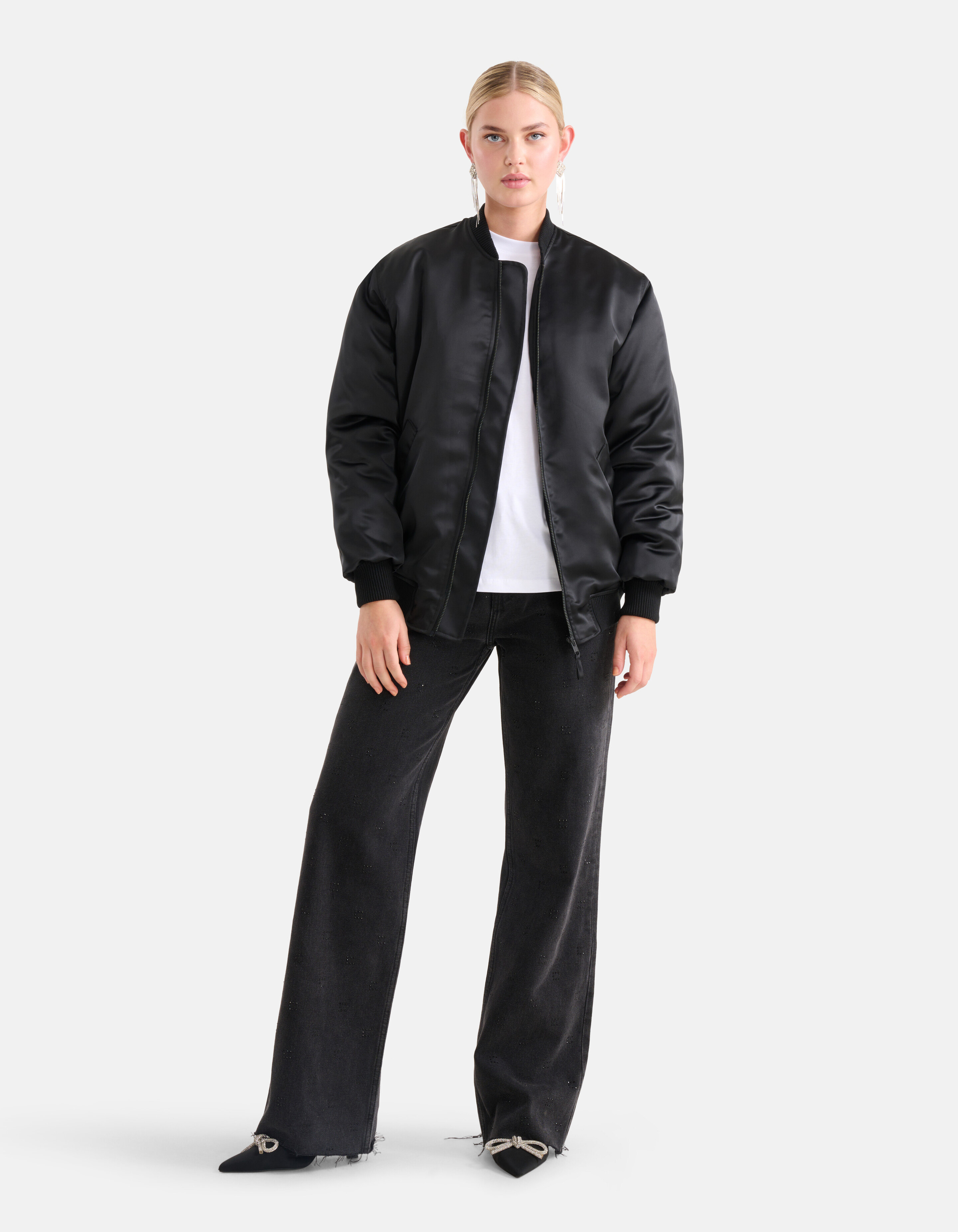 Satijnen Bomberjack Zwart SHOEBY WOMEN