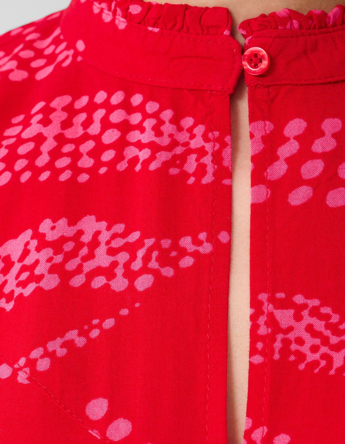 Printed Ruffle Top Rood SHOEBY WOMEN