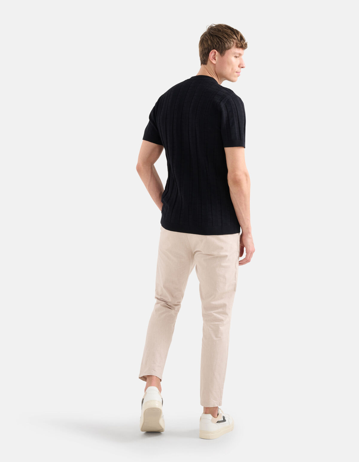 Blok Structuur Polo Zwart SHOEBY MEN