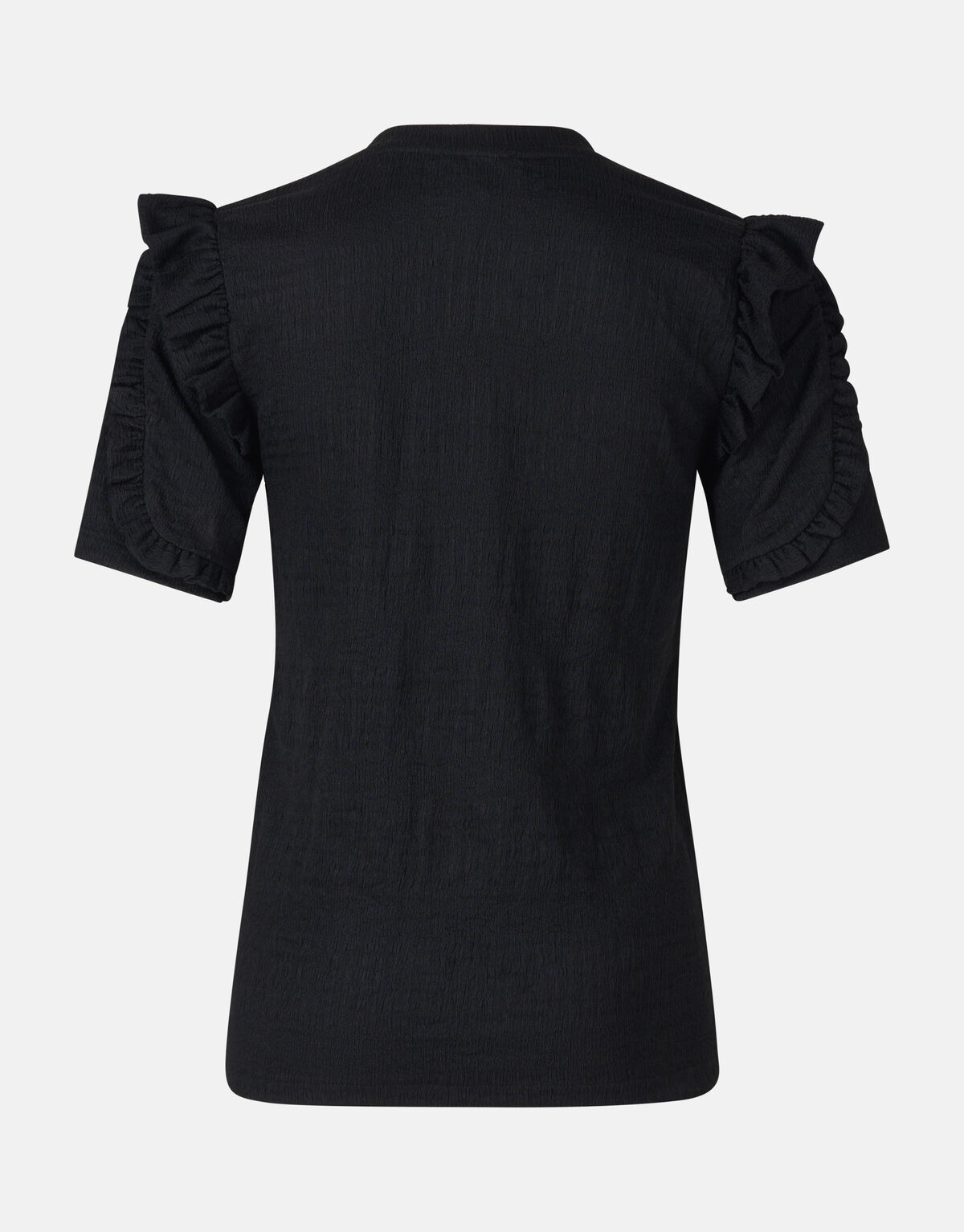 Crinkle Ruffle Top Zwart SHOEBY WOMEN