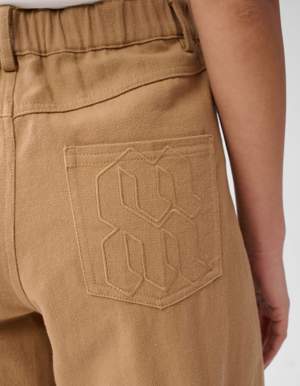 Embroidery Wide Leg Jeans Camel SHOEBY WOMEN