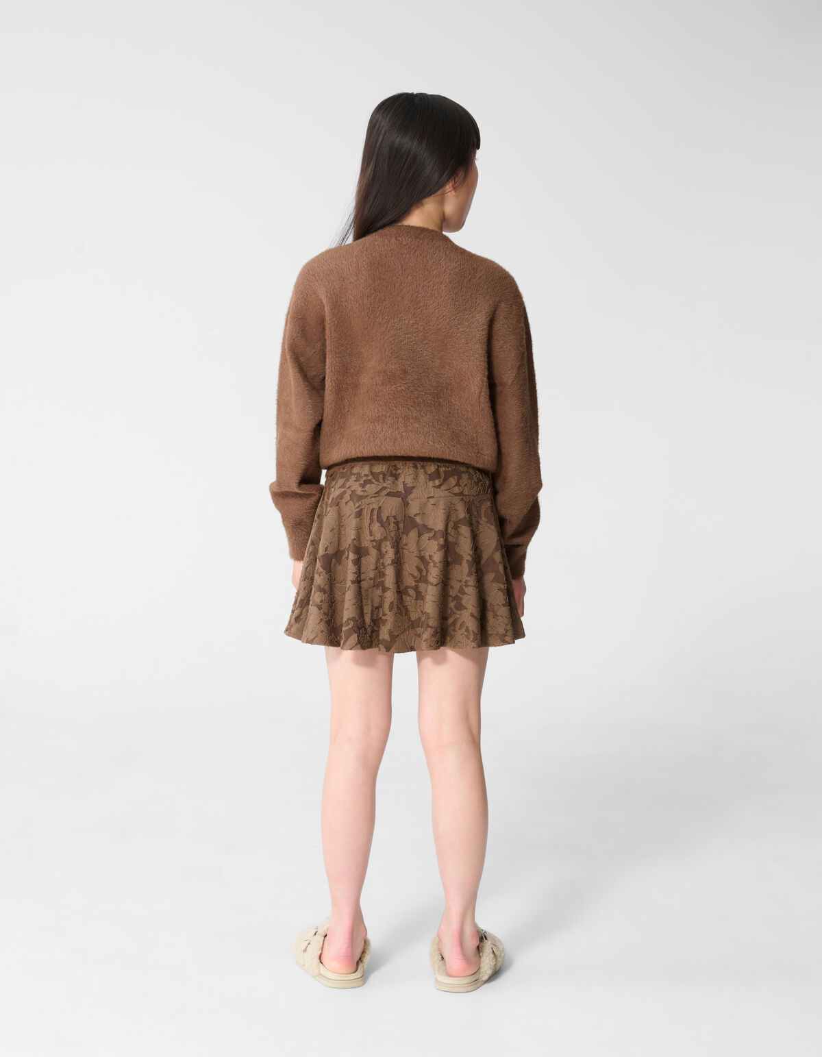 Fluffy Button Vest Bruin SHOEBY GIRLS