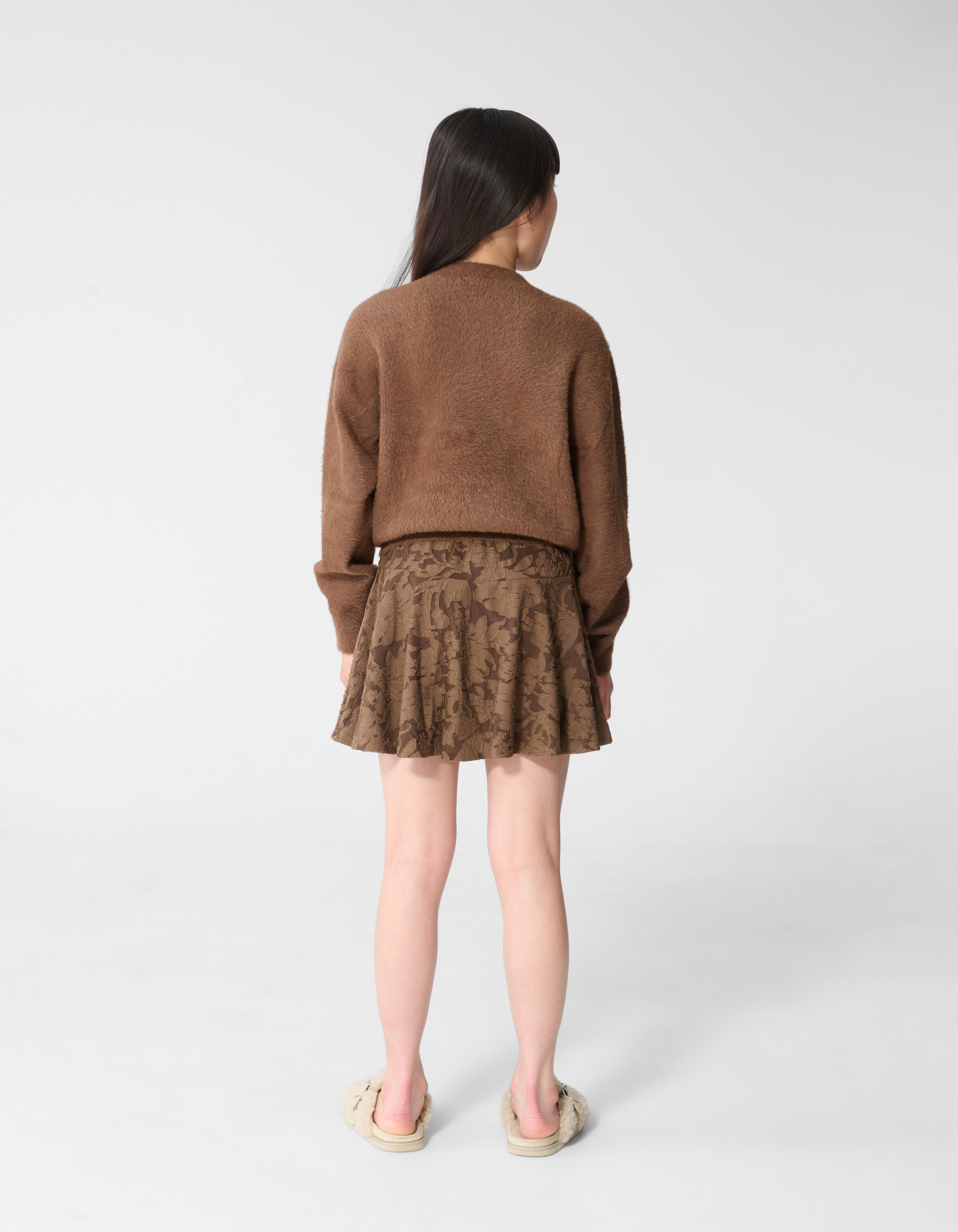 Fluffy Button Vest Bruin SHOEBY GIRLS