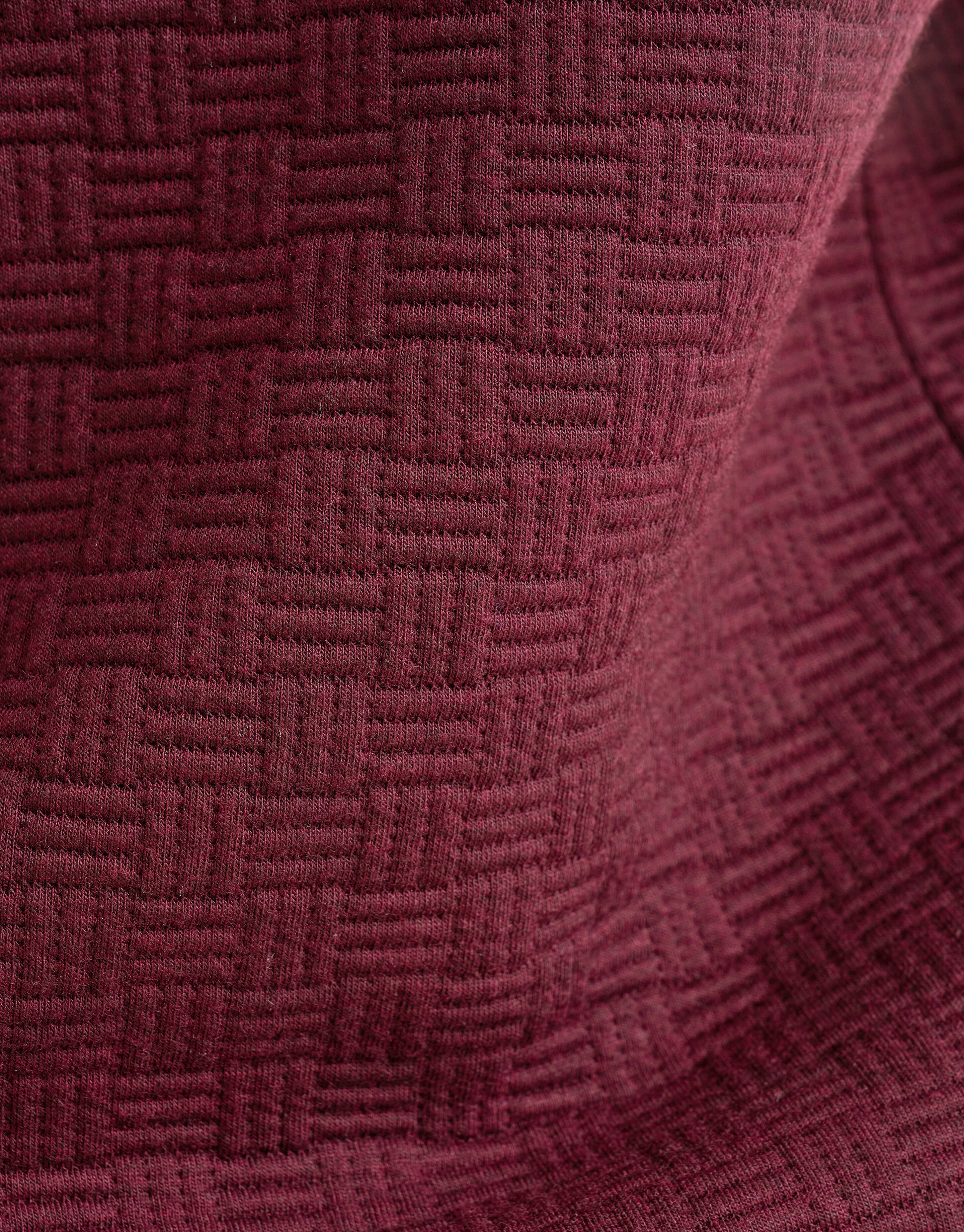 Half Zip Quilted Structuur Sweater Bordeaux SHOEBY MEN