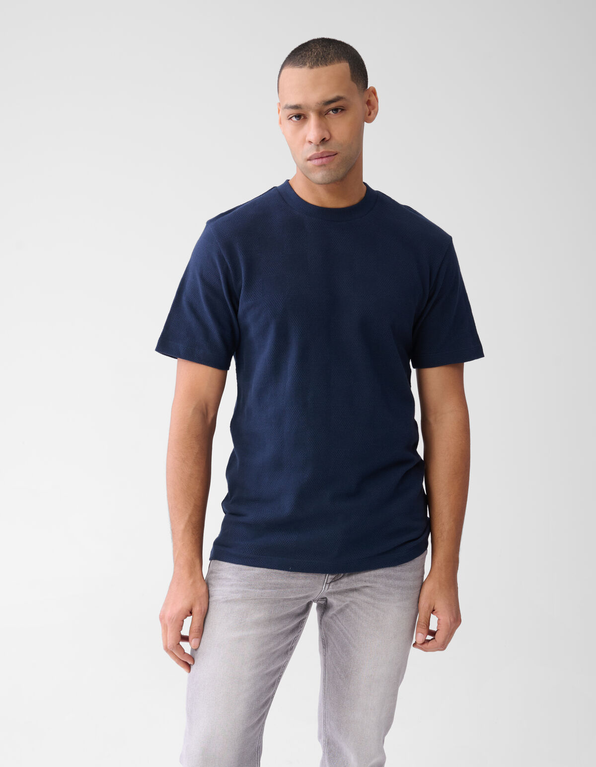 Patchwork T-shirt Donkerblauw SHOEBY MEN